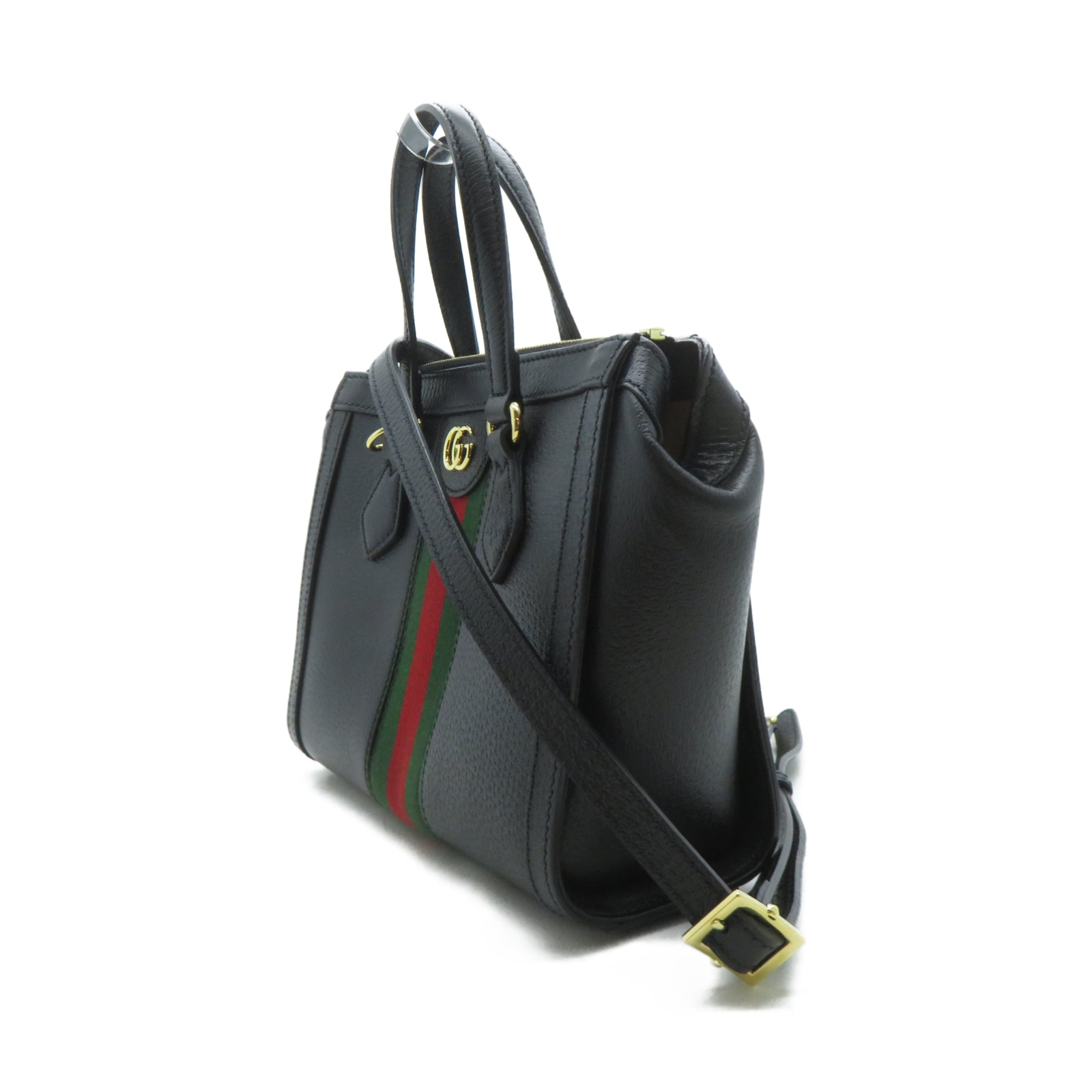 GUCCI 牛皮皮革Ophidia金扣手挽肩背兩用袋黑色