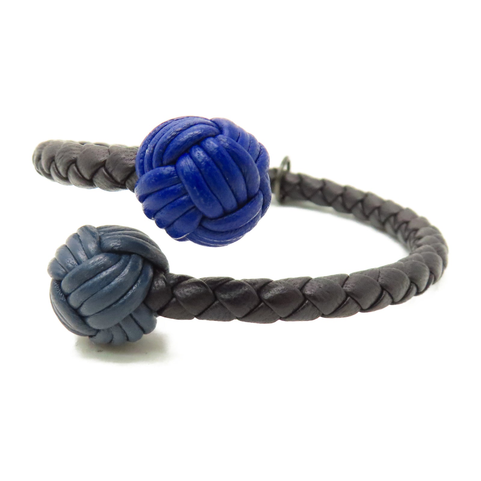 BOTTEGA VENETA 織紋皮革Bracelet手鐲黑色/藍色