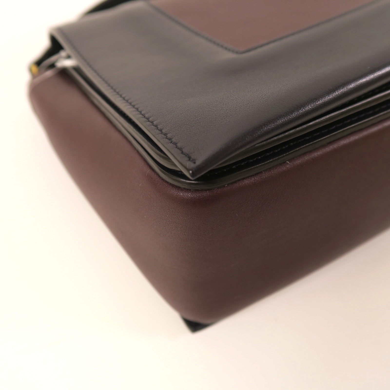CELINE 牛皮皮革Shoulder Bag金扣肩背袋紅色/藍色