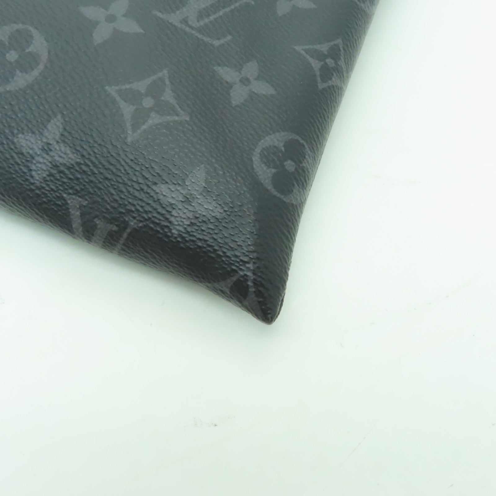 LOUIS VUITTON 【激減優惠】Monogram Eclipse Discouery Pochette銀扣手拿包黑色/灰色