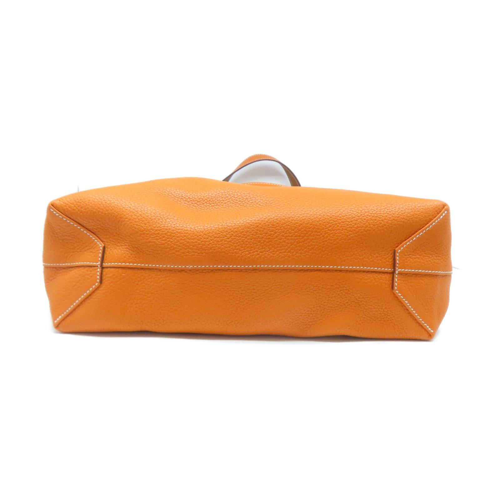 HERMES Clemence皮革Double Sens手挽袋橙色