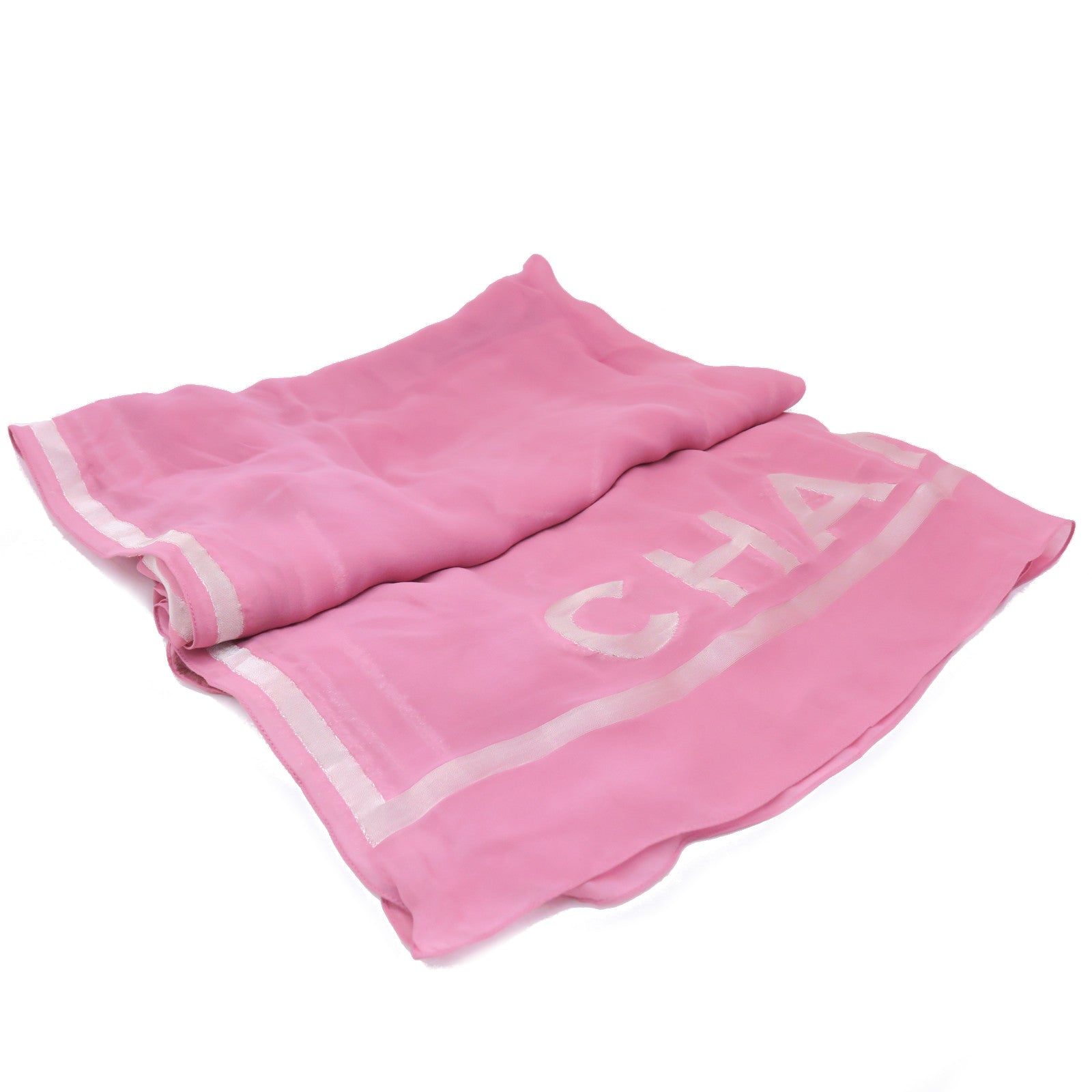 CHANEL 絲質Scarf圍巾粉紅色