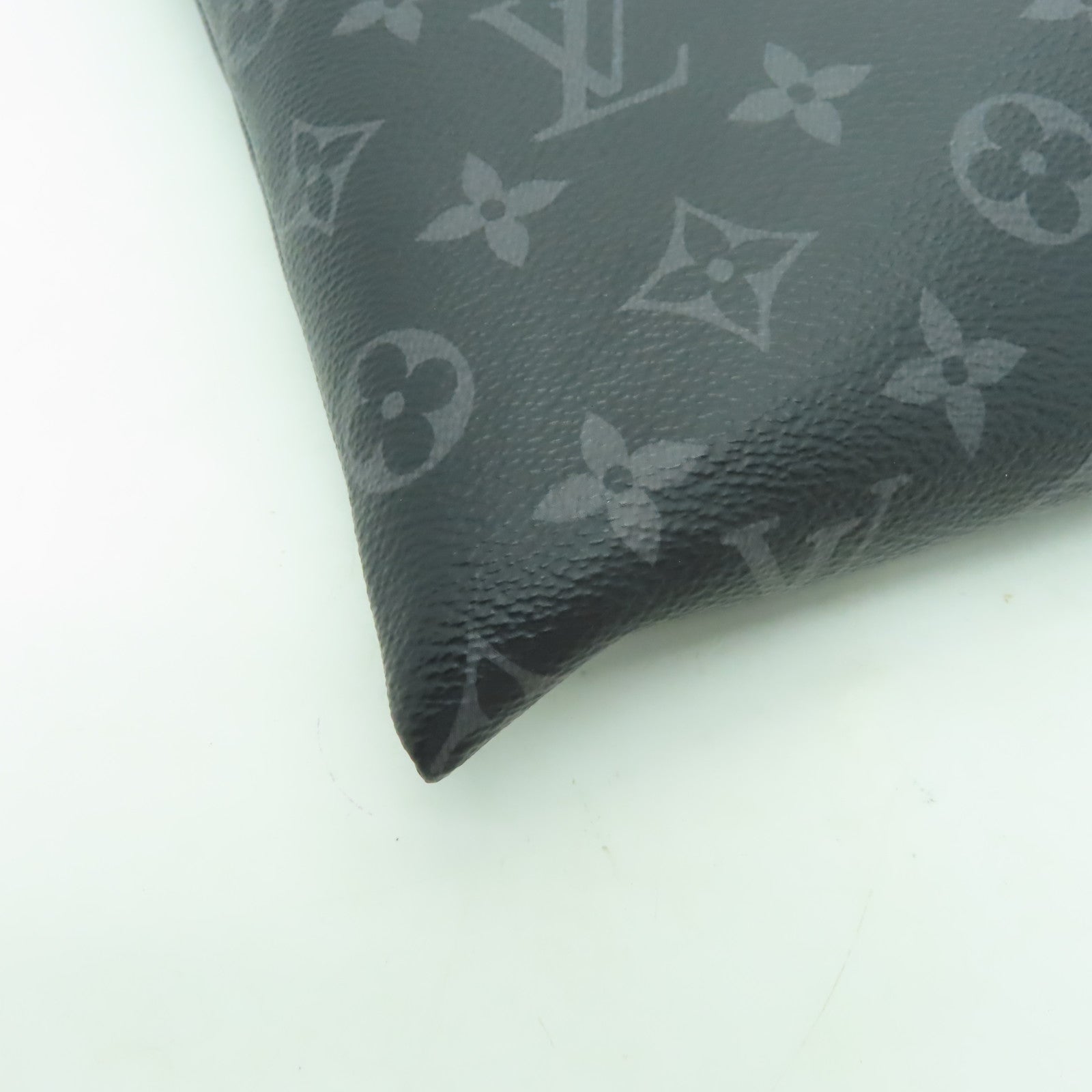 LOUIS VUITTON 【激減優惠】Monogram Eclipse Discouery Pochette銀扣手拿包黑色/灰色