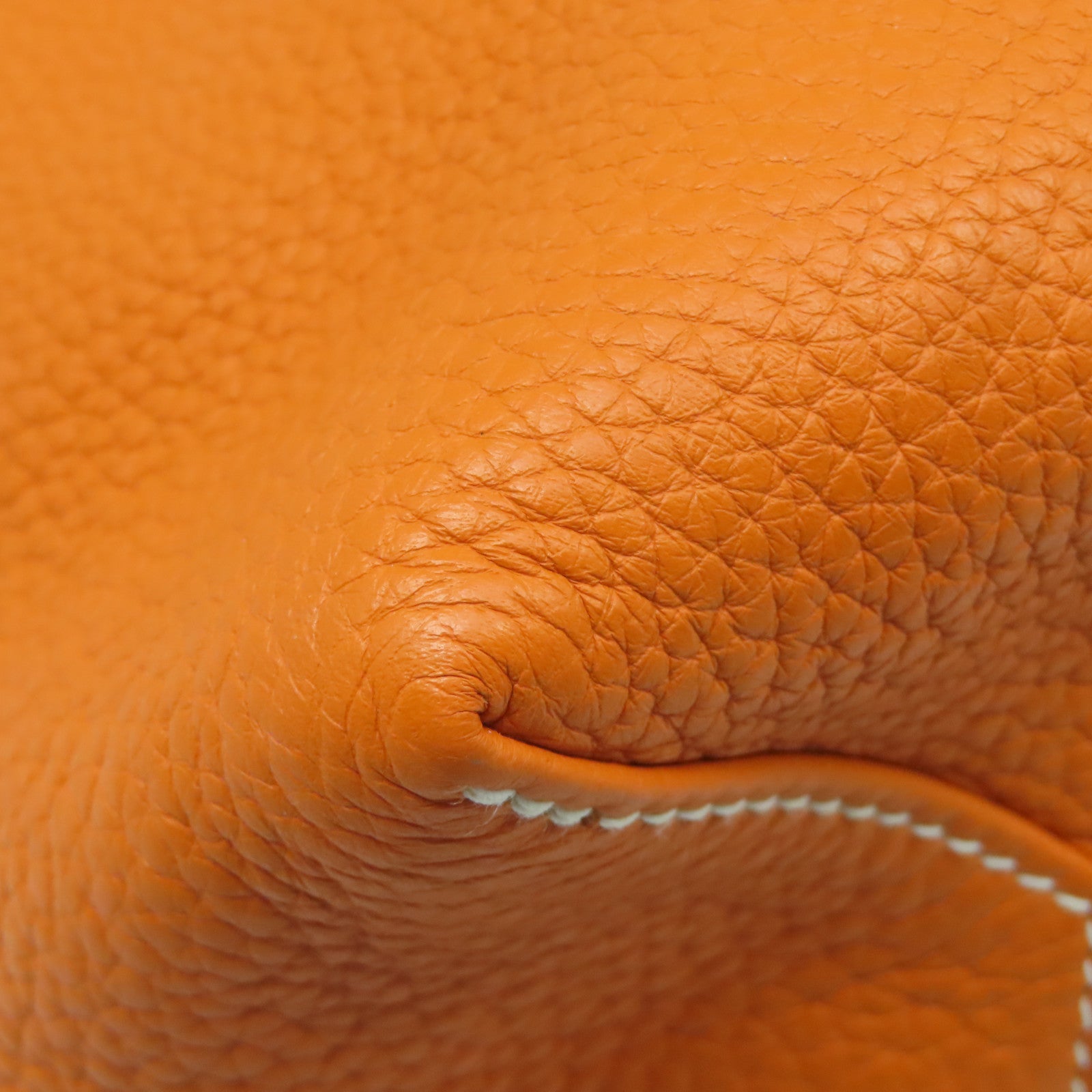HERMES Clemence皮革Double Sens手挽袋橙色