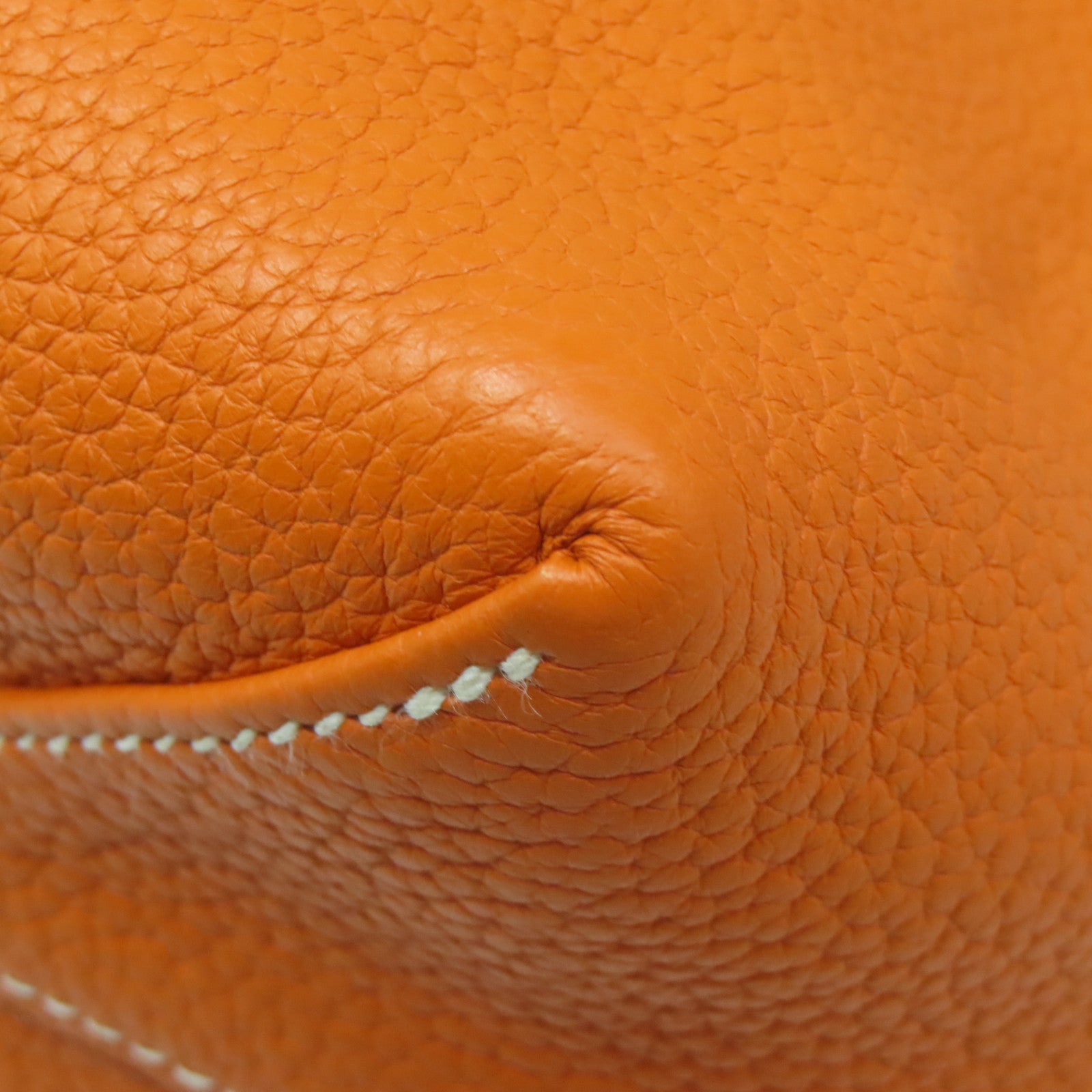 HERMES Clemence皮革Double Sens手挽袋橙色