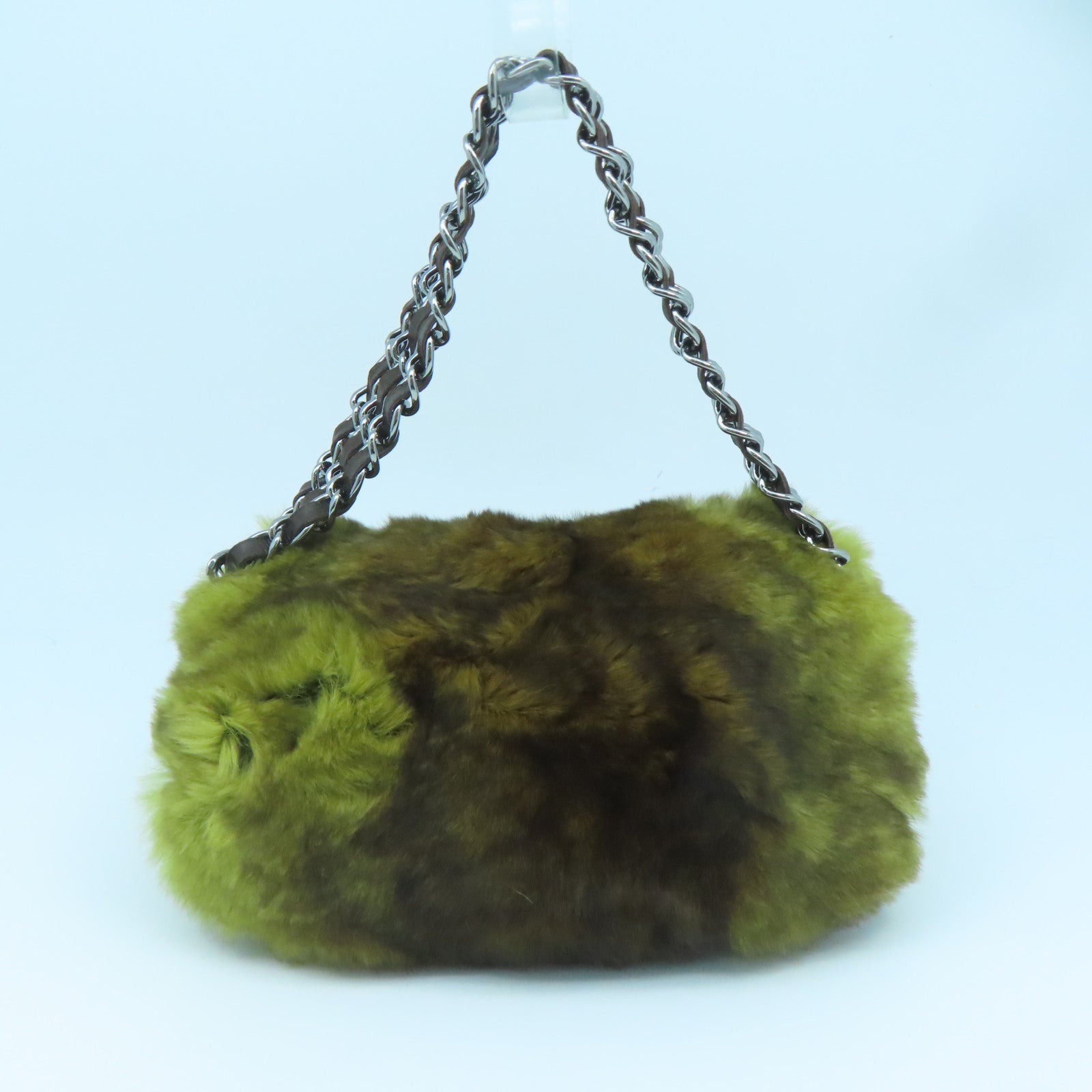 CHANEL furry Chain Shoulder silver buckle handle bag color