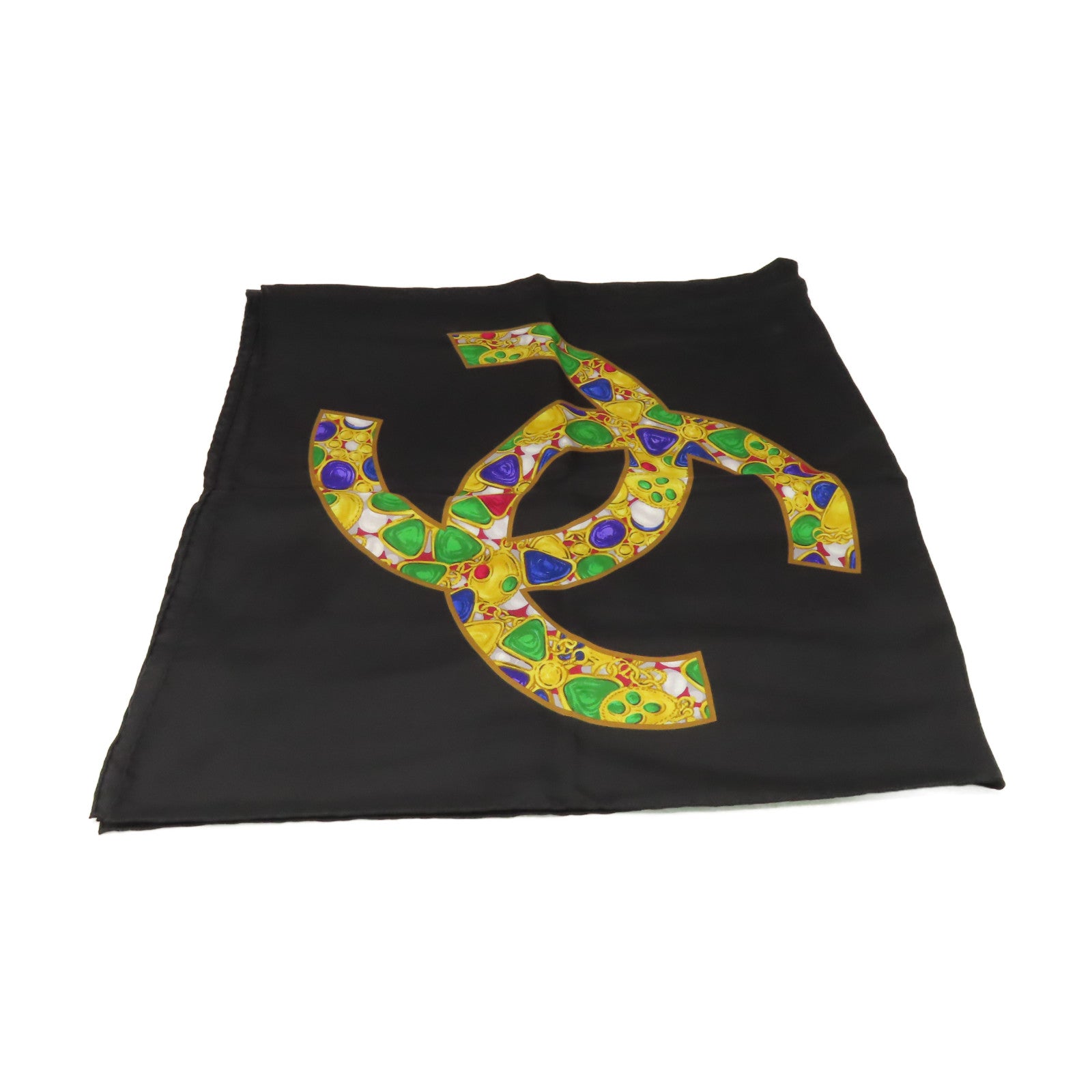 CHANEL 絲質Scarf絲巾黑色/彩色