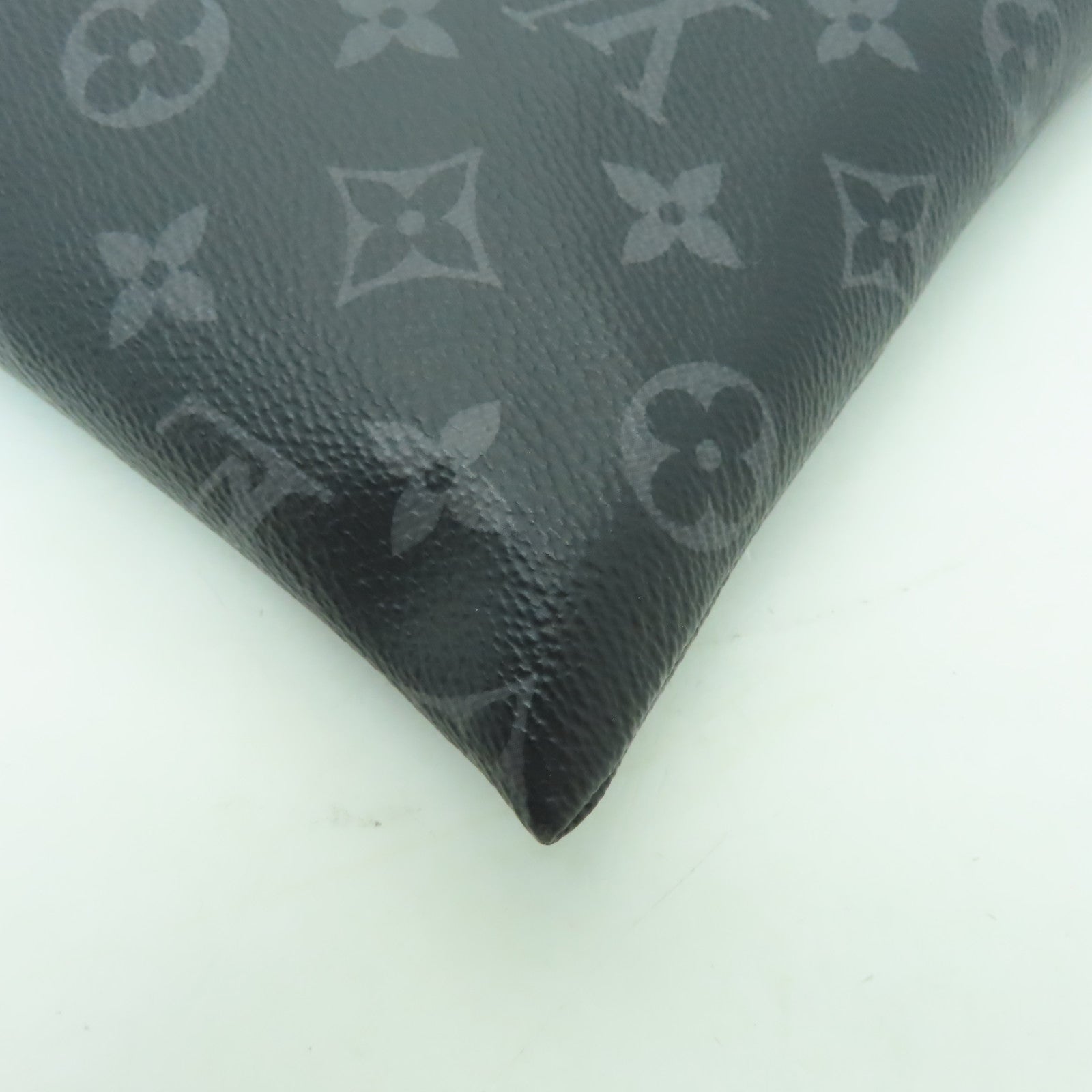LOUIS VUITTON 【激減優惠】Monogram Eclipse Discouery Pochette銀扣手拿包黑色/灰色