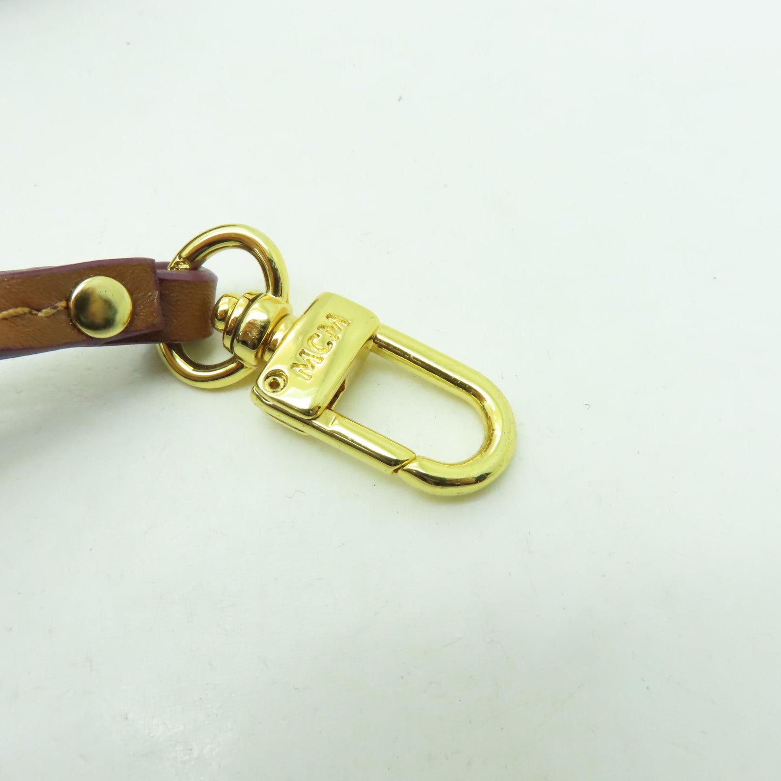 MCM 牛皮皮革Tote Bag金扣手挽袋啡色