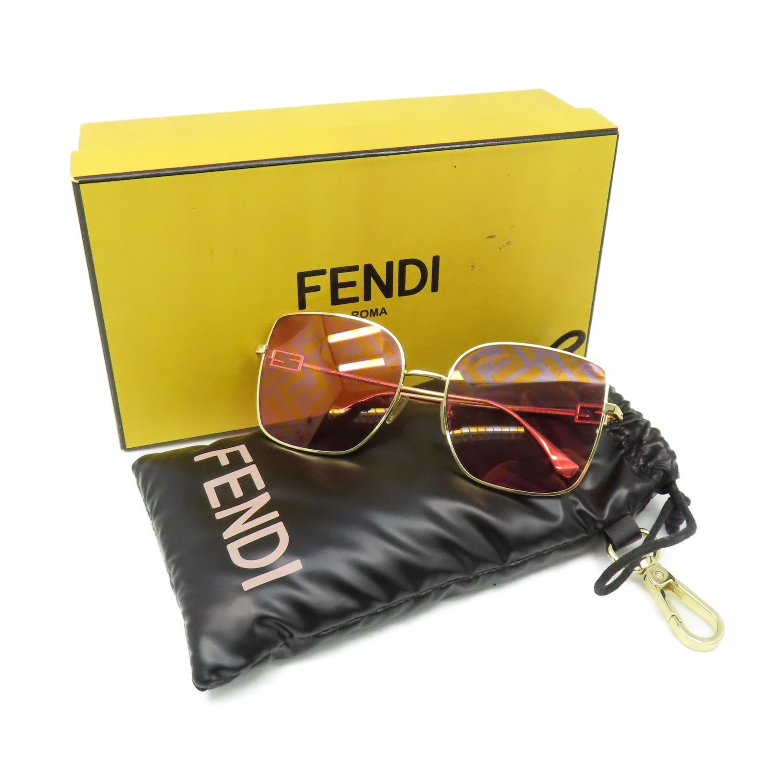 FENDI 金屬/PVC Sunglasses太陽眼鏡金色/紫色