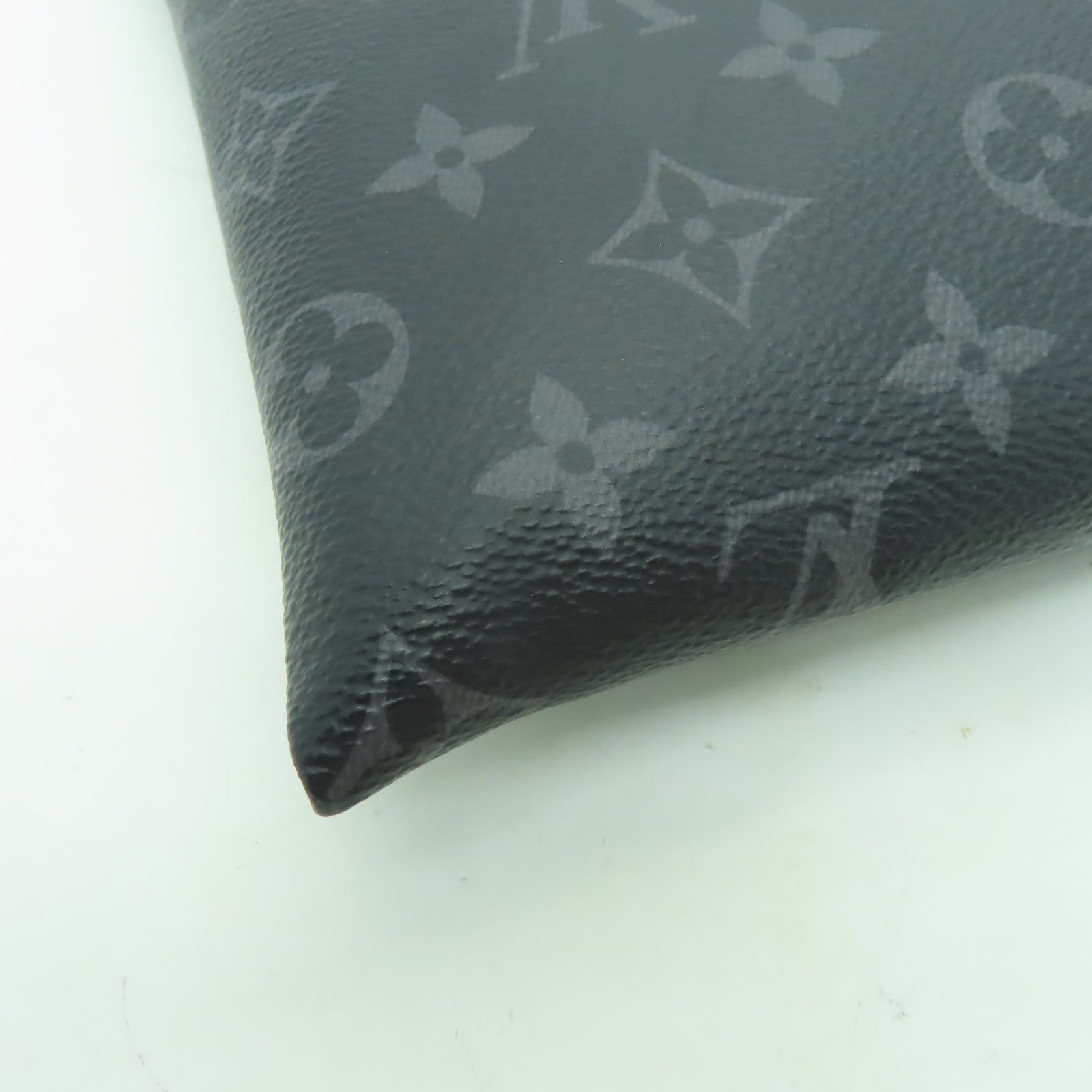 LOUIS VUITTON 【激減優惠】Monogram Eclipse Discouery Pochette銀扣手拿包黑色/灰色