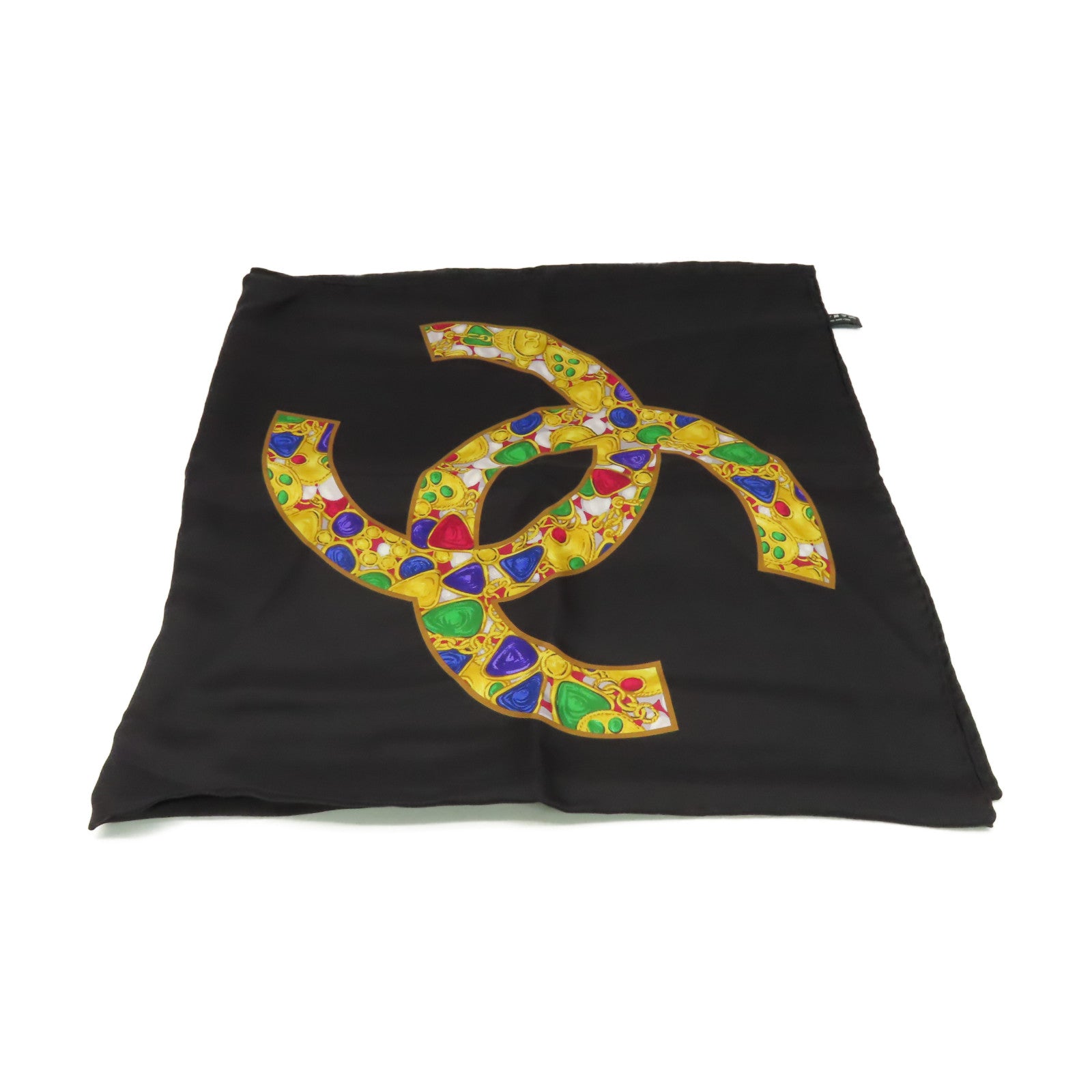 CHANEL 絲質Scarf絲巾黑色/彩色