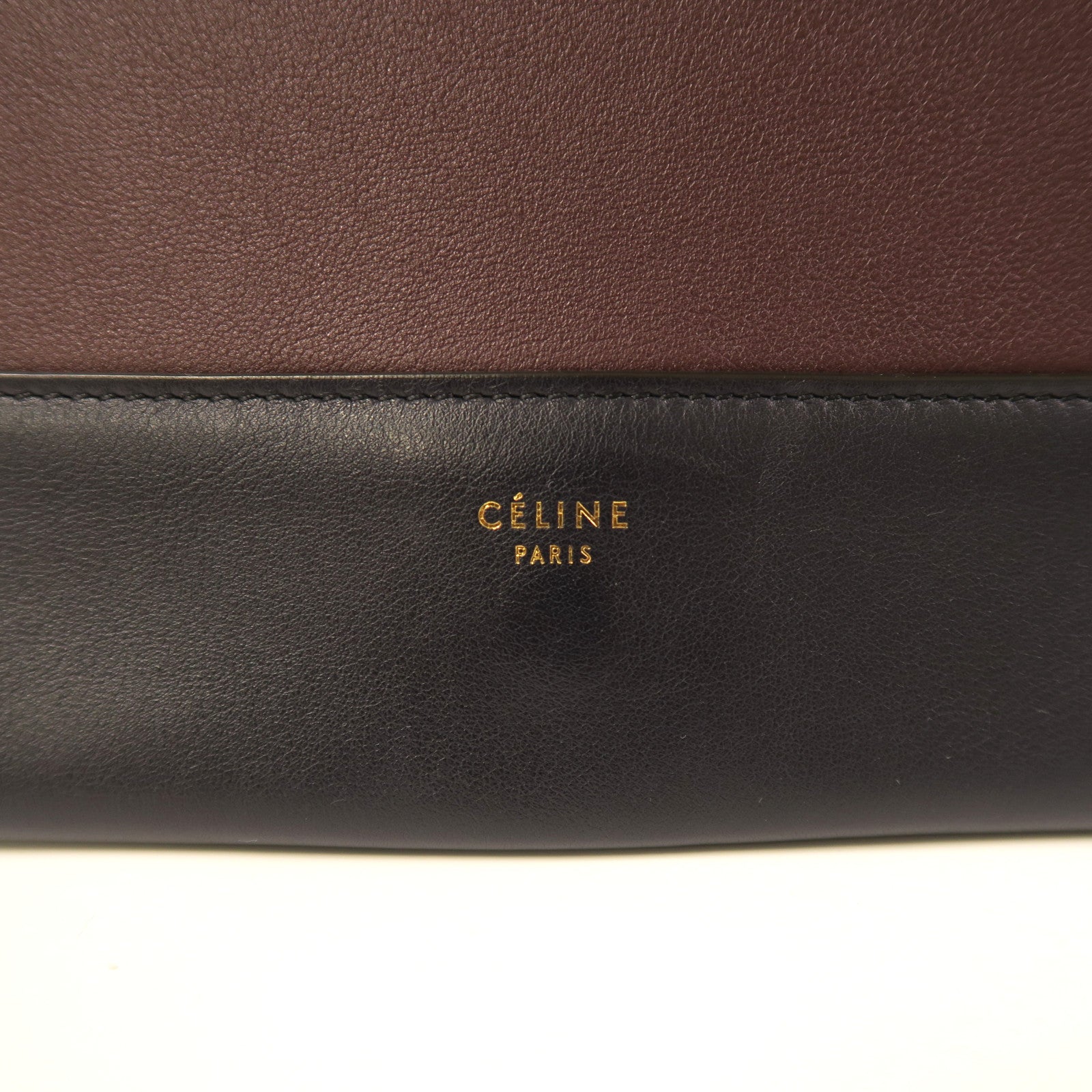 CELINE 牛皮皮革Shoulder Bag金扣肩背袋紅色/藍色