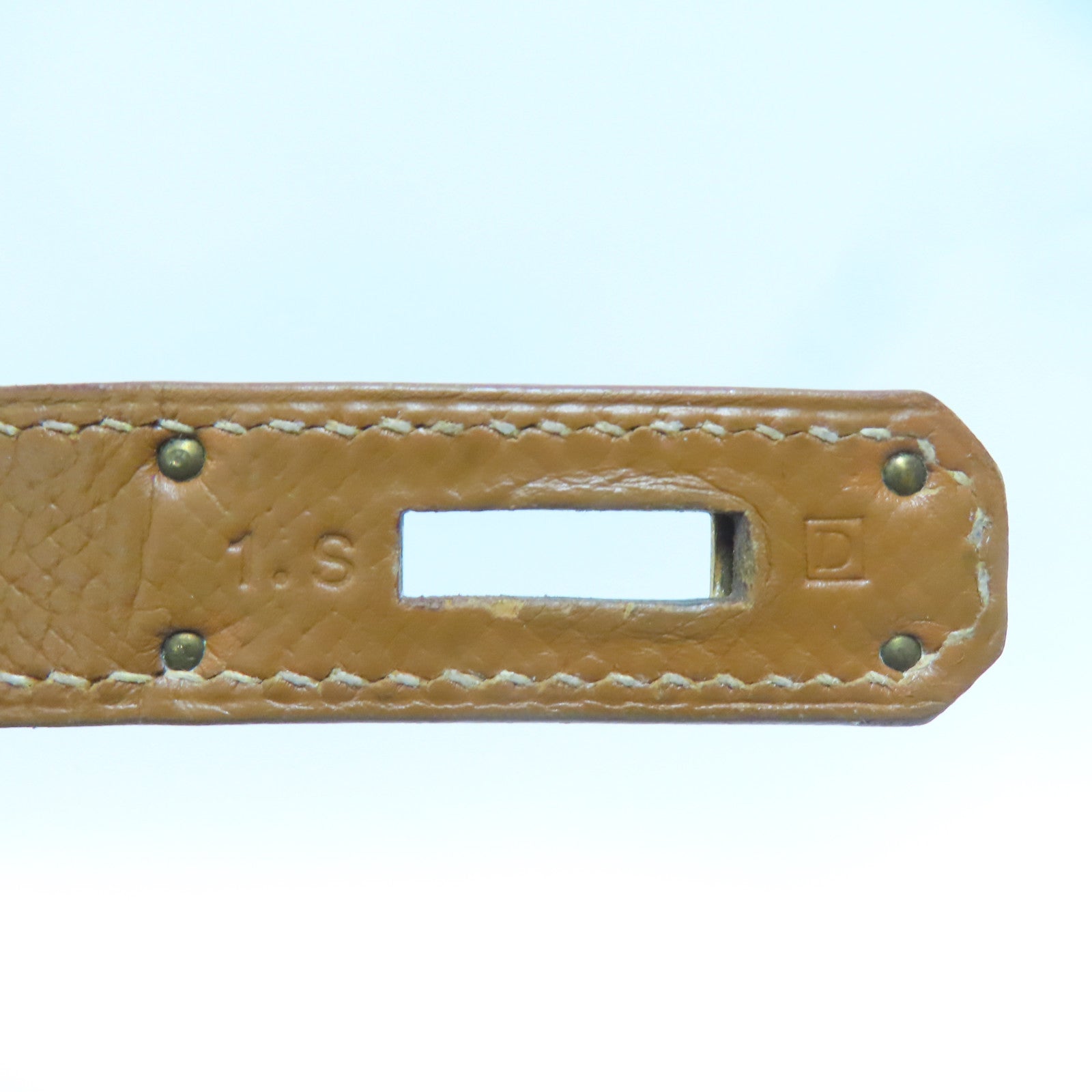 HERMES Courchevel皮革Kelly 32金扣手挽肩背兩用袋經典駝色