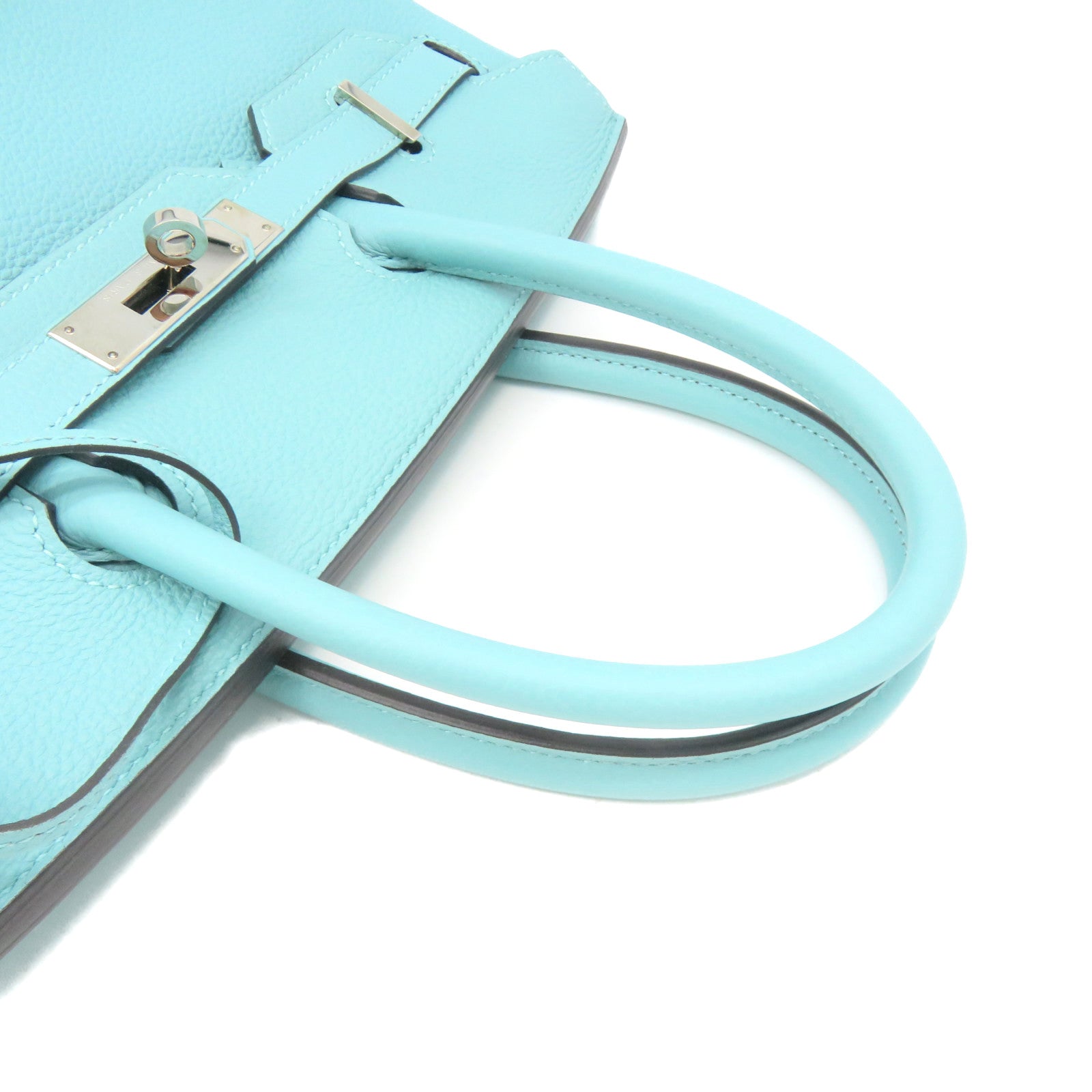 HERMES 【激減優惠】Togo皮革Birkin 30 Hand Bag銀扣手挽袋Blue Atoll馬龍藍色