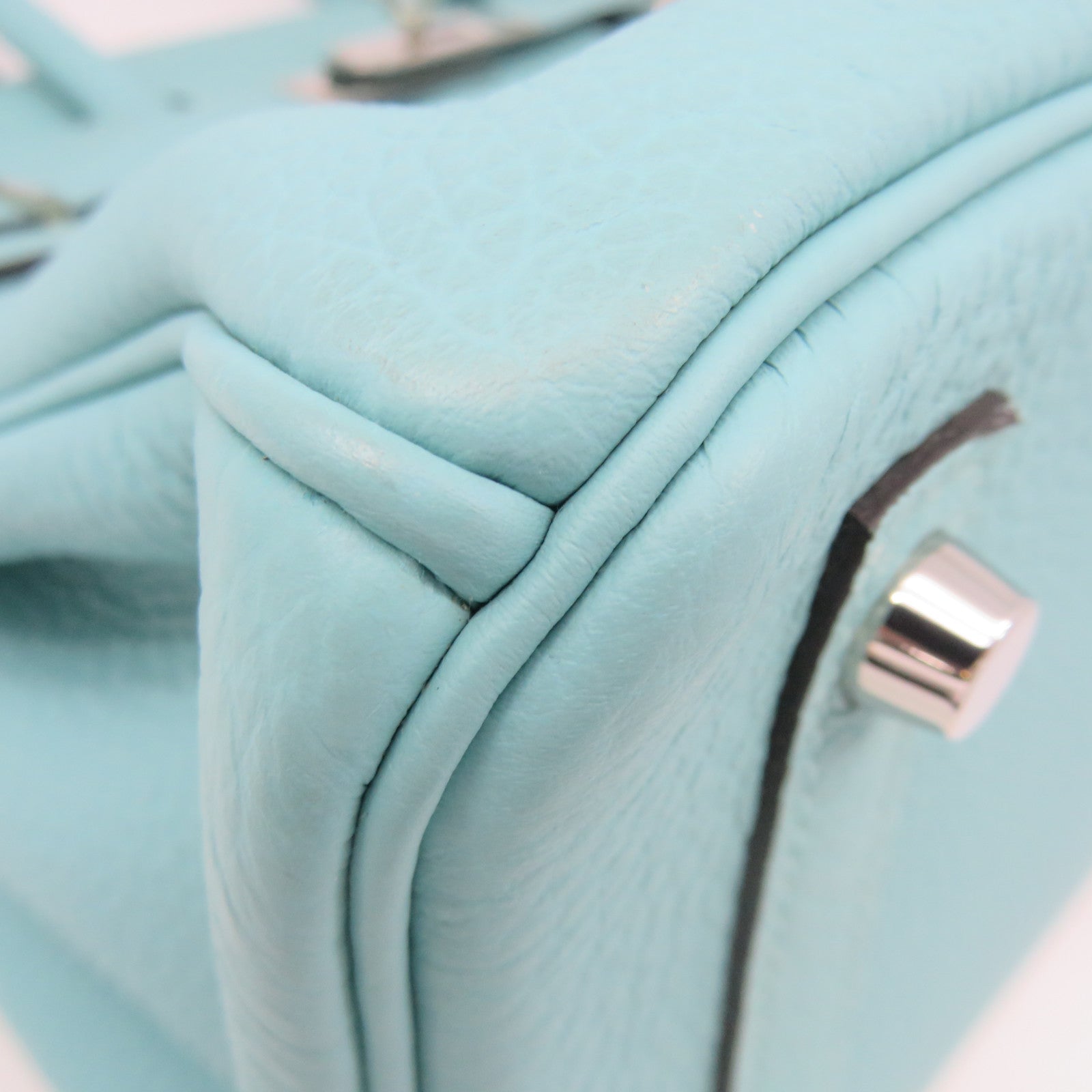 HERMES 【激減優惠】Togo皮革Birkin 30 Hand Bag銀扣手挽袋Blue Atoll馬龍藍色
