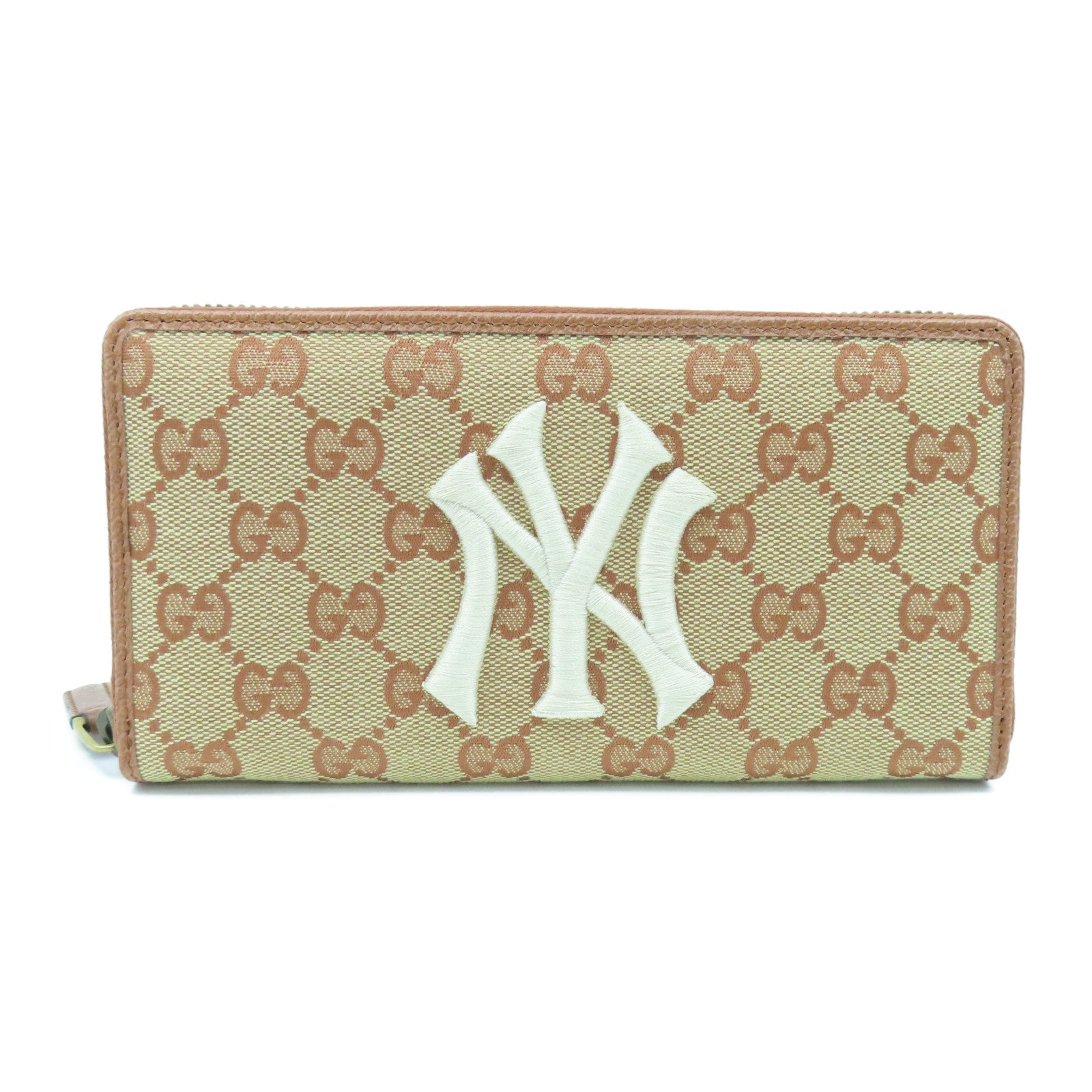 GUCCI Canvas Long Wallet Gold Buckle Long Wallet Brown