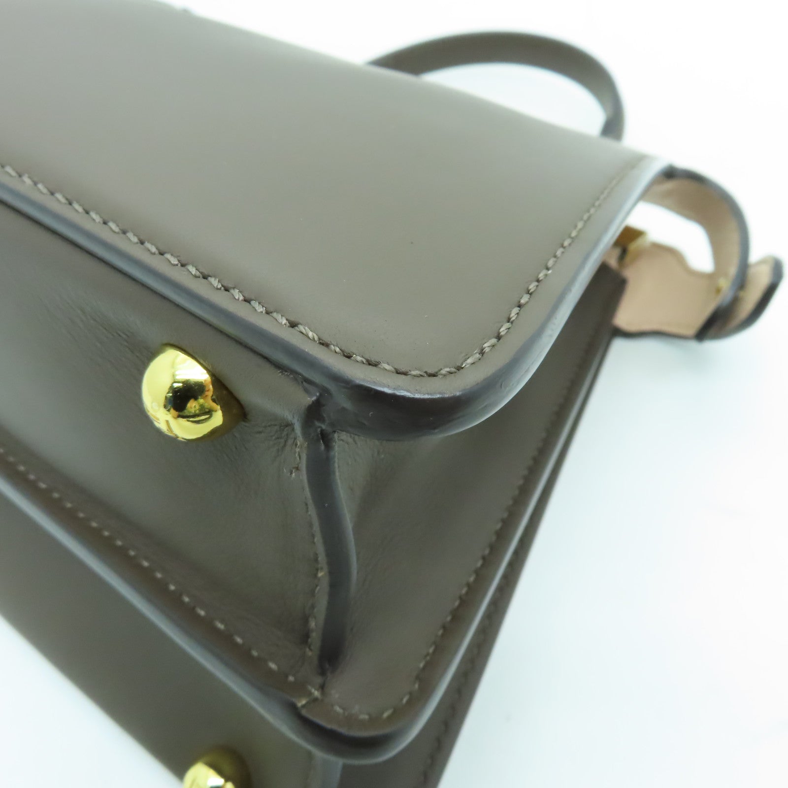 FENDI 【激減優惠】牛皮皮革Peekaboo Iseeu Small金扣手挽肩背兩用袋啡色