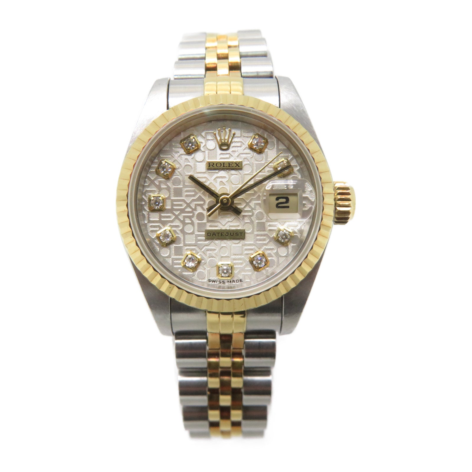 ROLEX 18K黃金/不鏽鋼Datejust手錶自動機芯珍珠色
