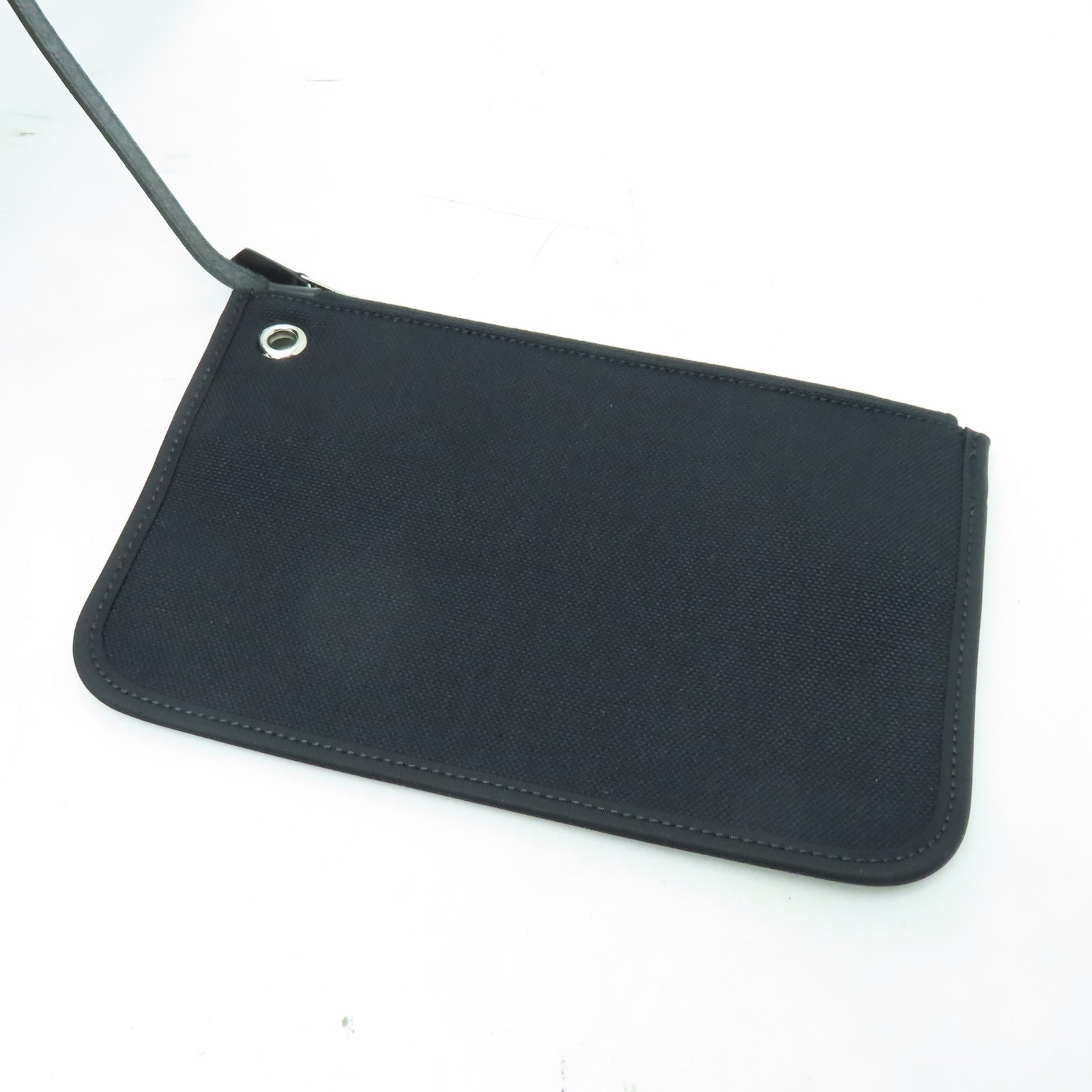 HERMES 帆布Herbag PM銀扣手挽肩背兩用袋黑色