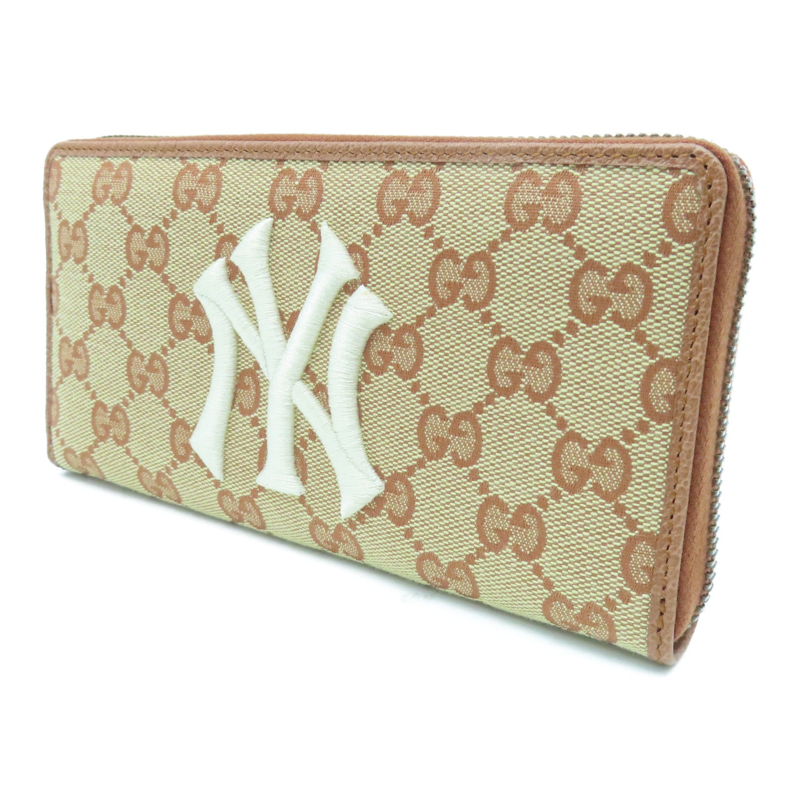 GUCCI Canvas Long Wallet Gold Buckle Long Wallet Brown