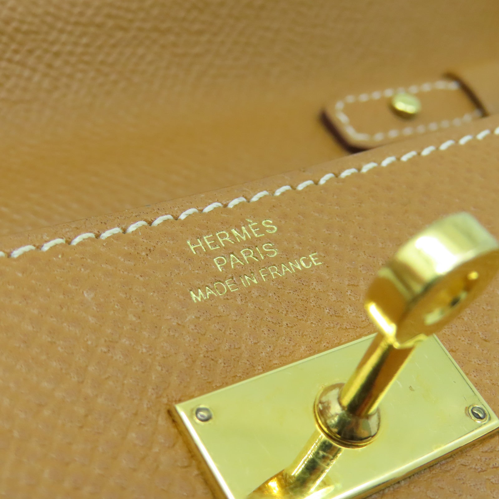 HERMES Veau Epsom Leather Kelly To Go Shoulder Bag Gold Buckle Gold