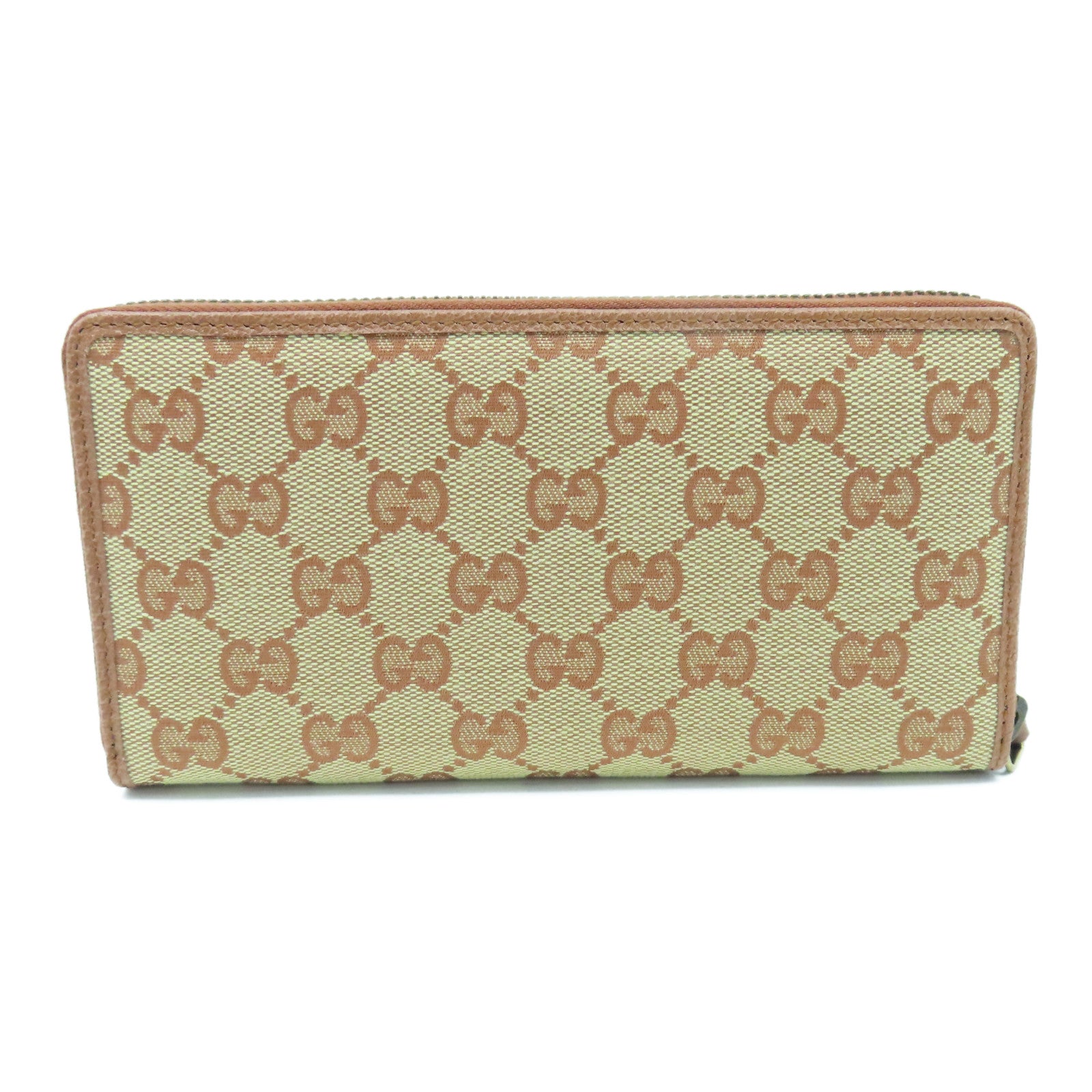 GUCCI Canvas Long Wallet Gold Buckle Long Wallet Brown