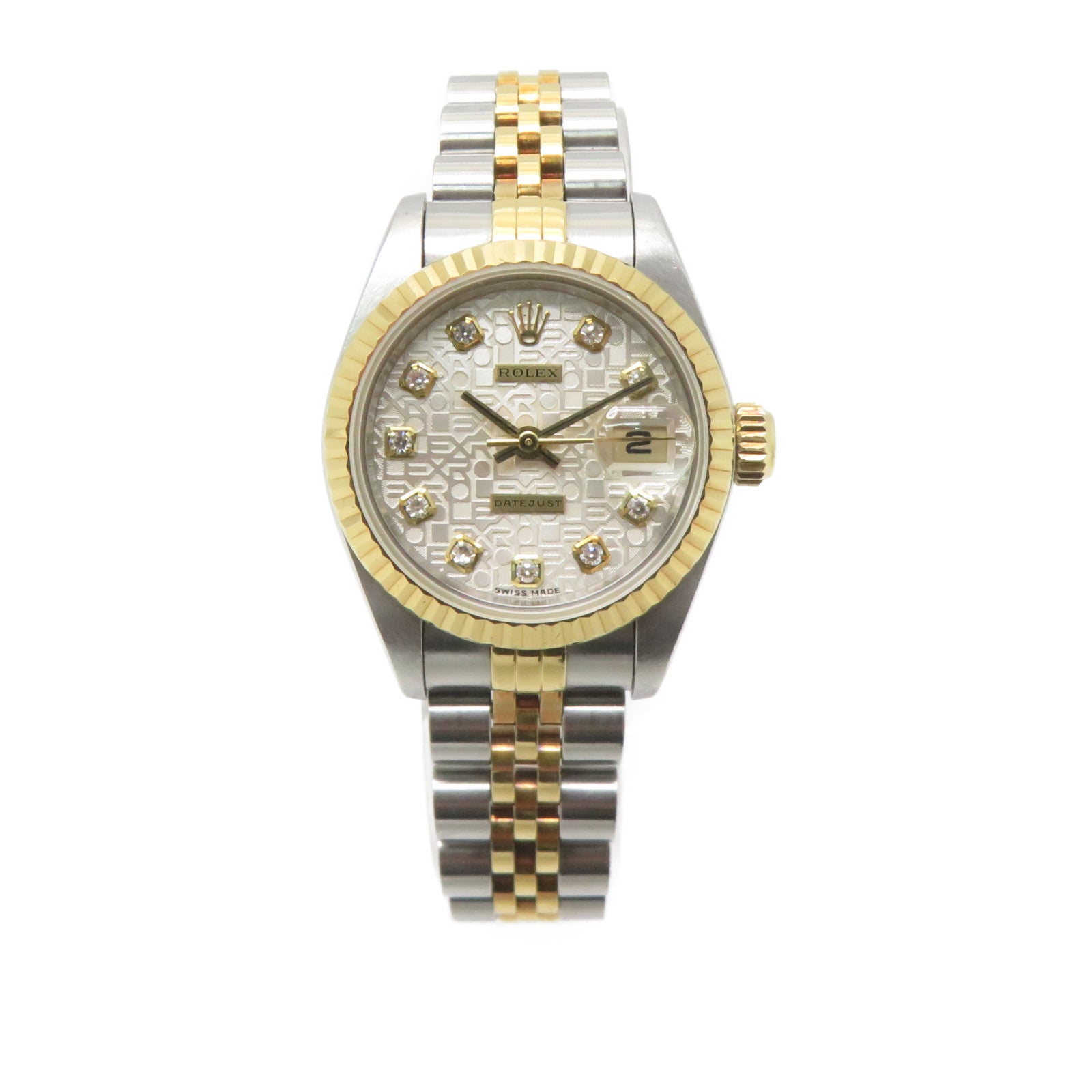 ROLEX 18K黃金/不鏽鋼Datejust手錶自動機芯珍珠色