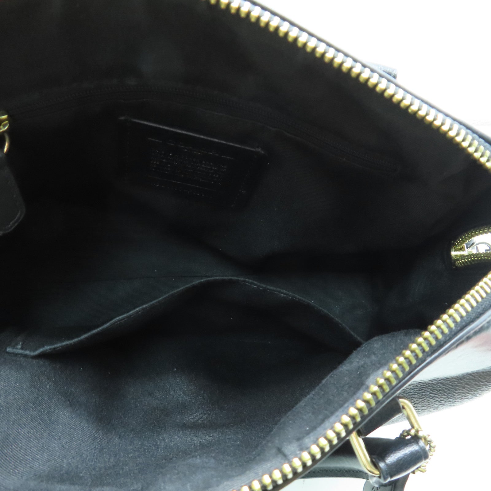 COACH PVC 2 Way Shoulder金扣手挽肩背兩用袋啡色/白色