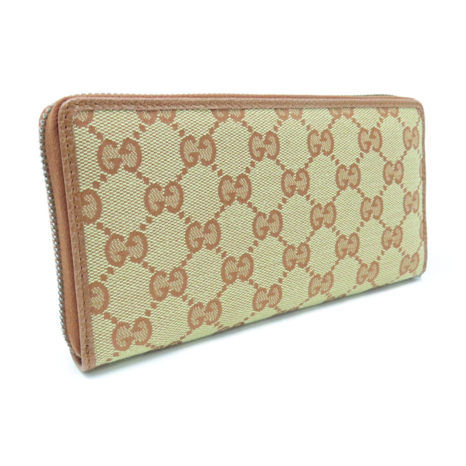 GUCCI Canvas Long Wallet Gold Buckle Long Wallet Brown