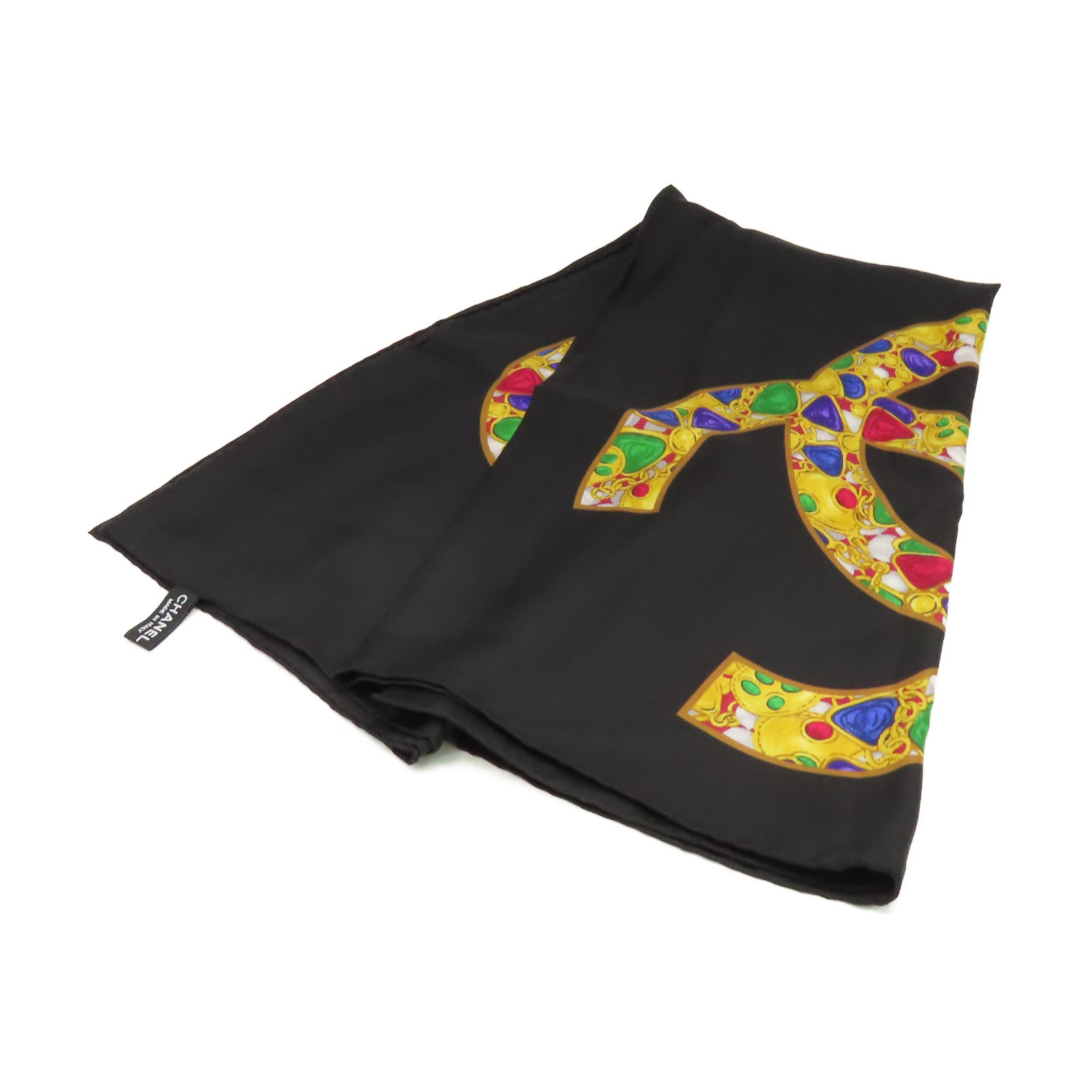 CHANEL 絲質Scarf絲巾黑色/彩色