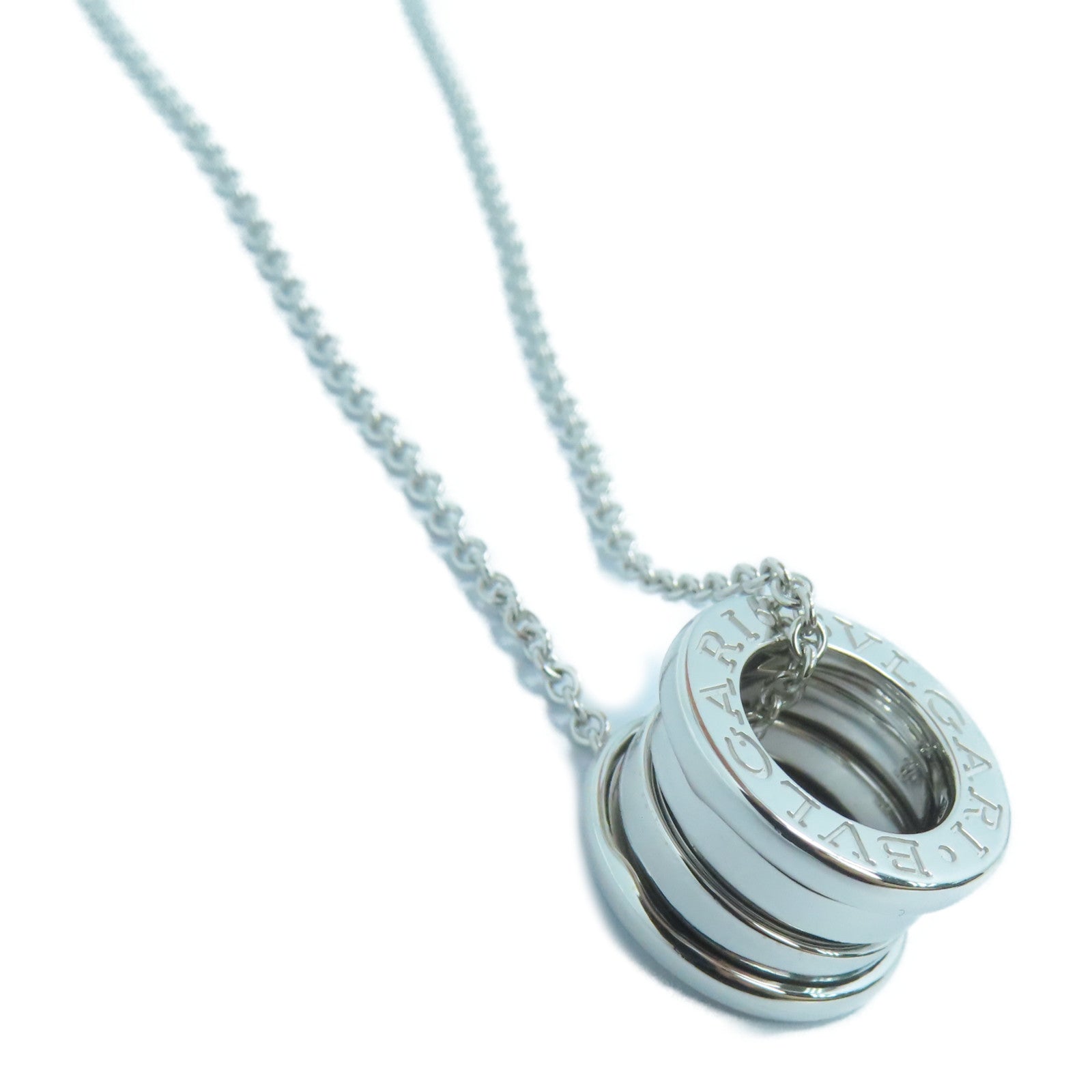 BVLGARI 18K白金B-zero1項鍊銀色