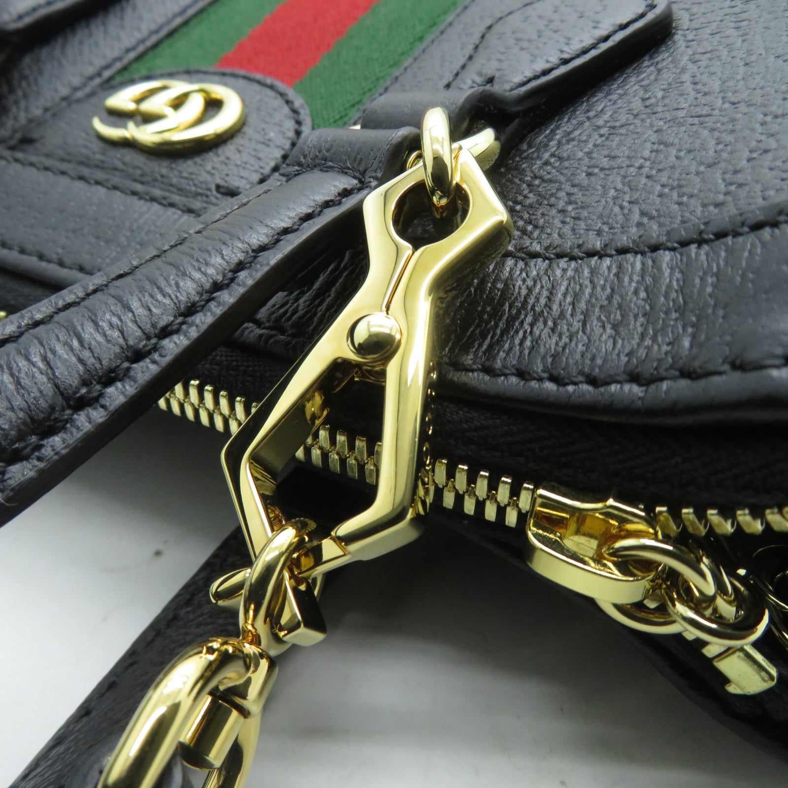 GUCCI 牛皮皮革Ophidia金扣手挽肩背兩用袋黑色