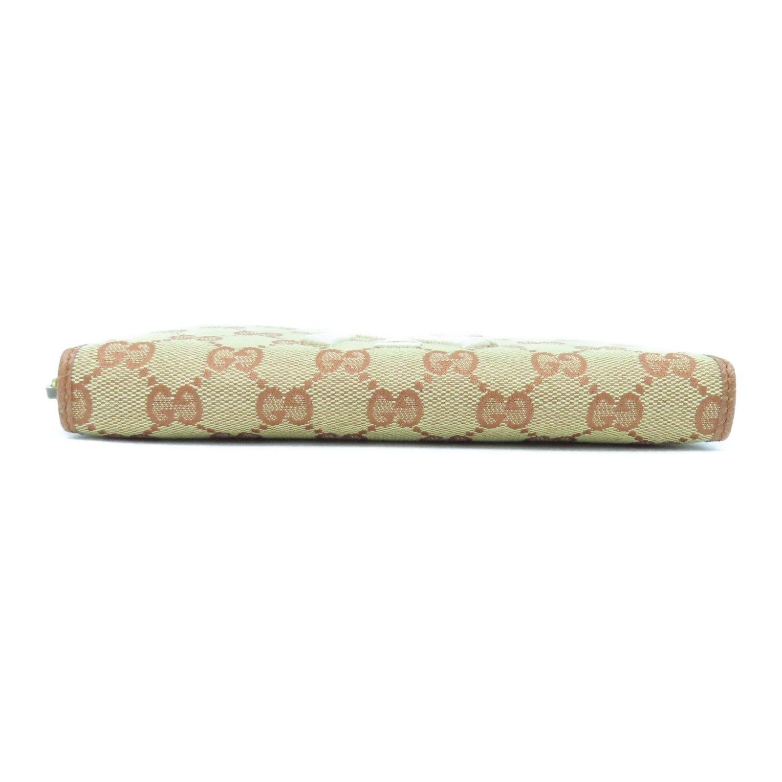 GUCCI Canvas Long Wallet Gold Buckle Long Wallet Brown