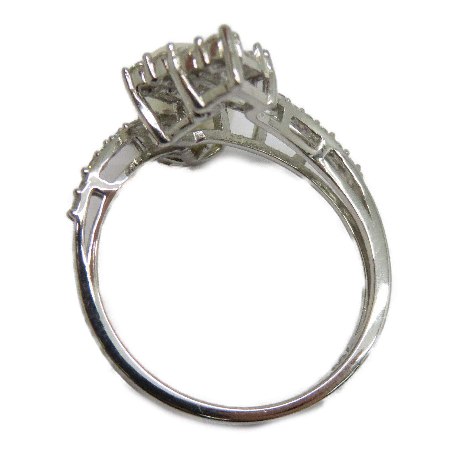 JEWELRY 18K白金Pearl Diamond Ring 3.00ct珍珠/0.39ct鑽石戒指US#6.75