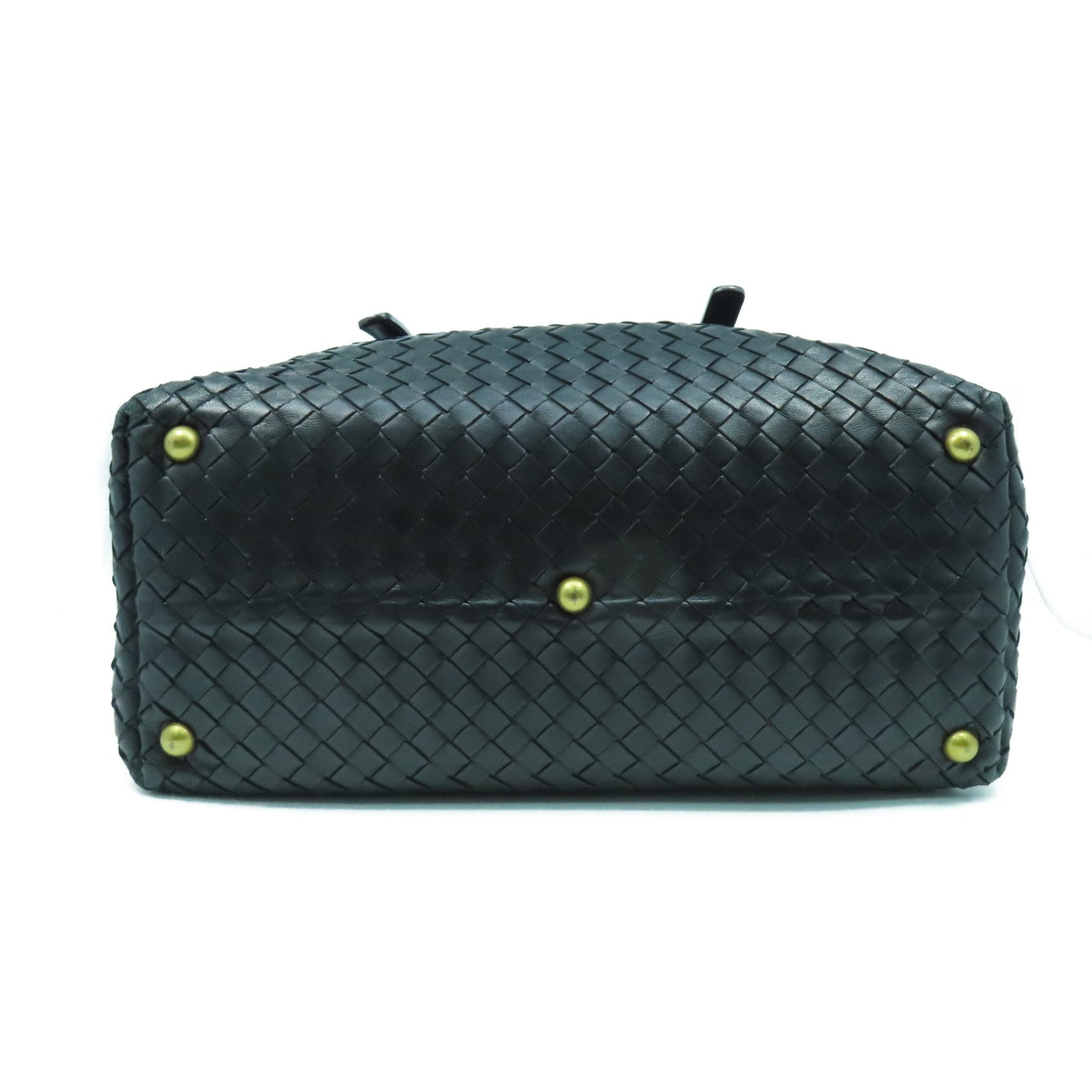 BOTTEGA VENETA 織紋羊皮皮革Shoulder Bag金扣肩背袋黑色