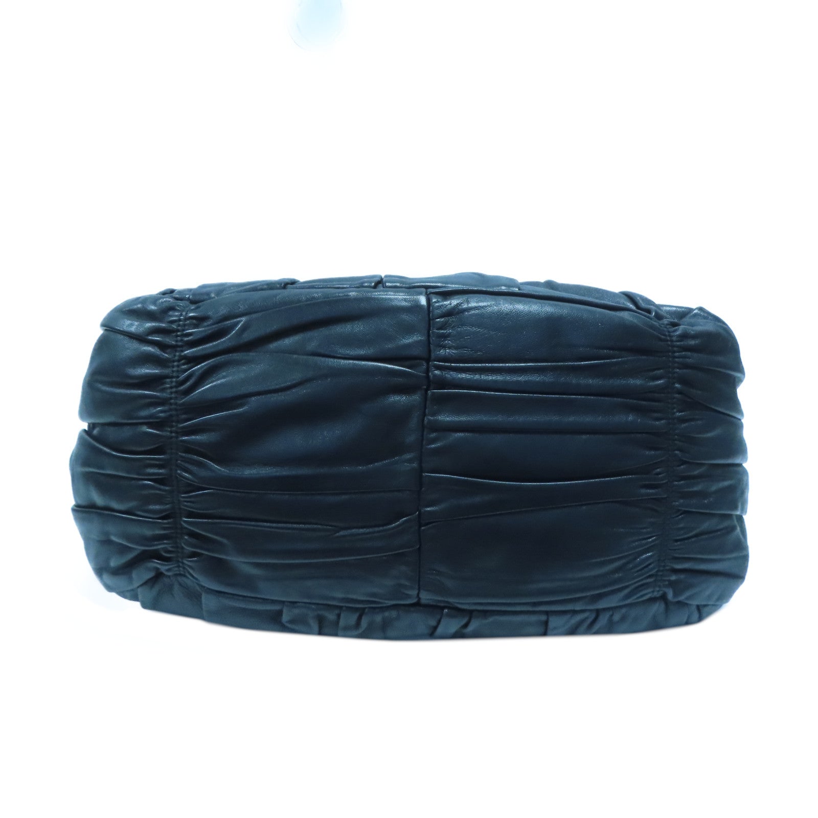 PRADA 羊皮皮革Shoulder Bag金扣手挽肩背兩用袋黑色