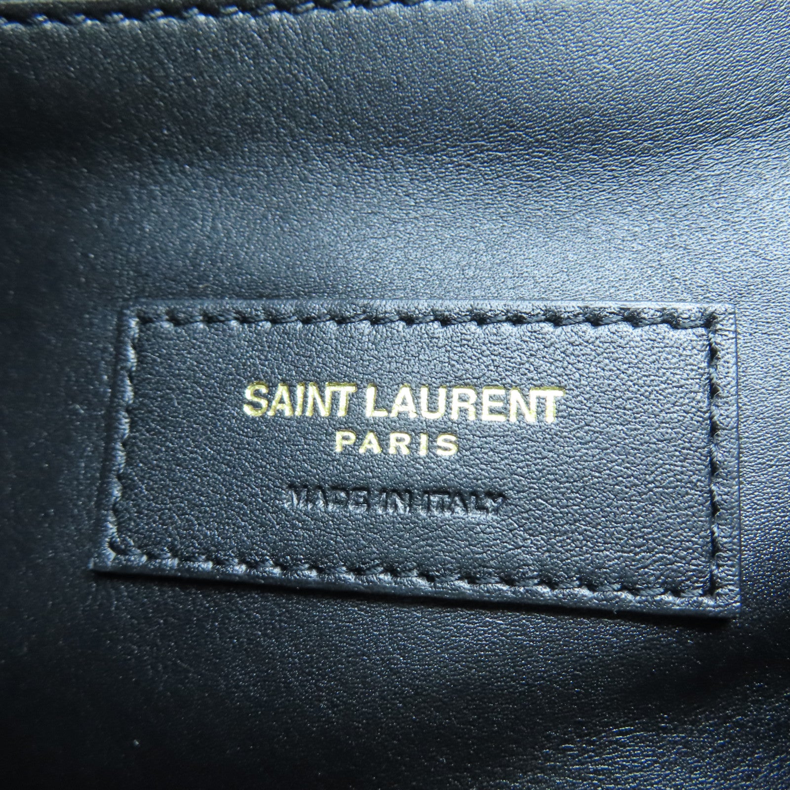 SAINT LAURENT 牛皮皮革Hobo金扣肩背袋黑色