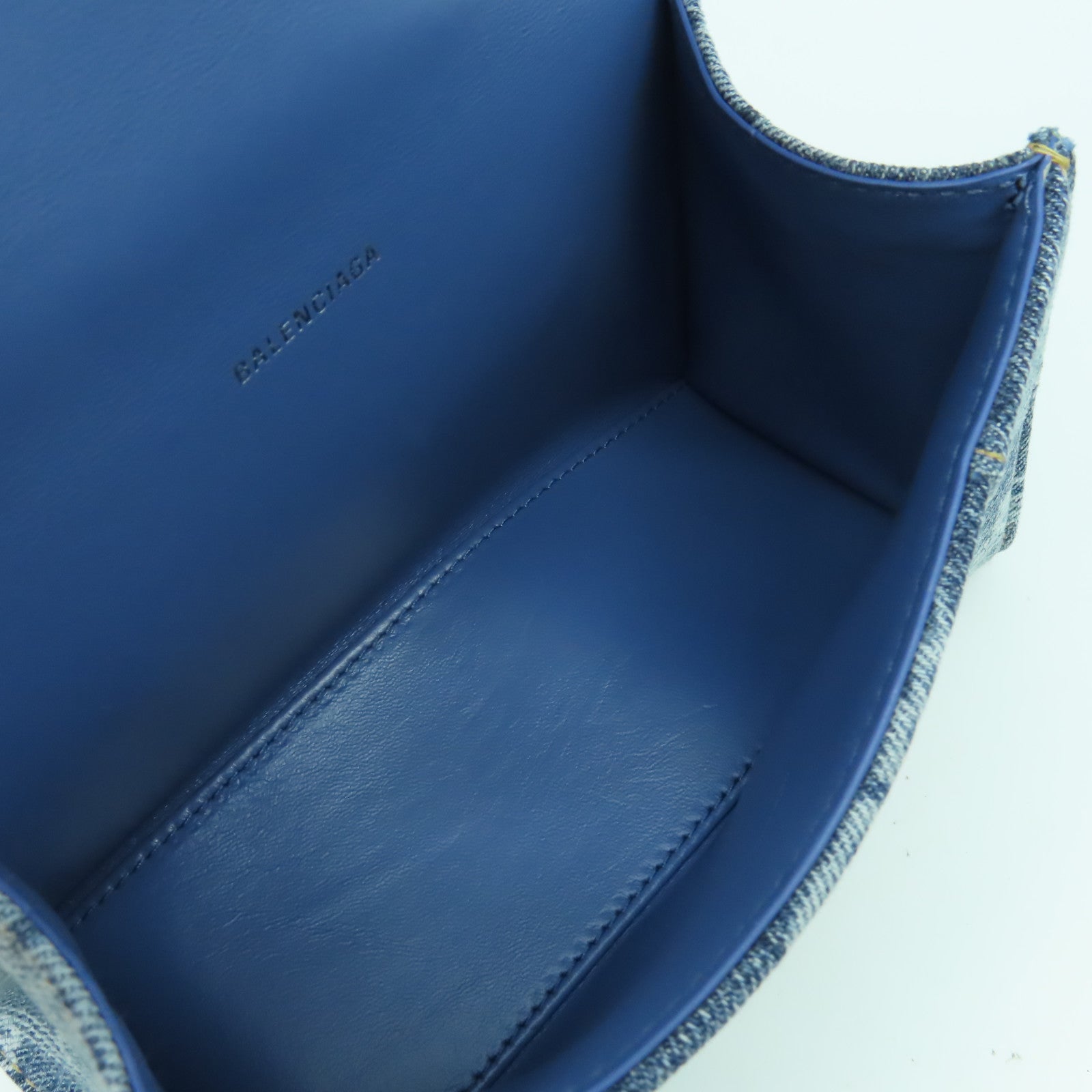 BALENCIAGA 牛仔布2 Way Shoulder Bag銀扣手挽肩背兩用袋藍色