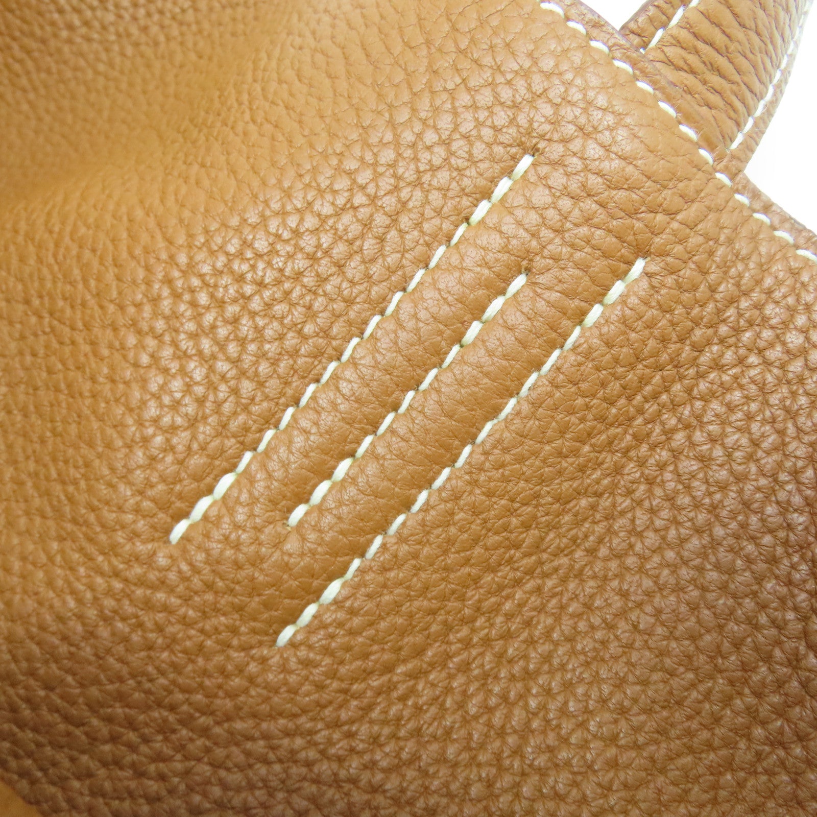 HERMES Clemence皮革Double Sens手挽袋橙色