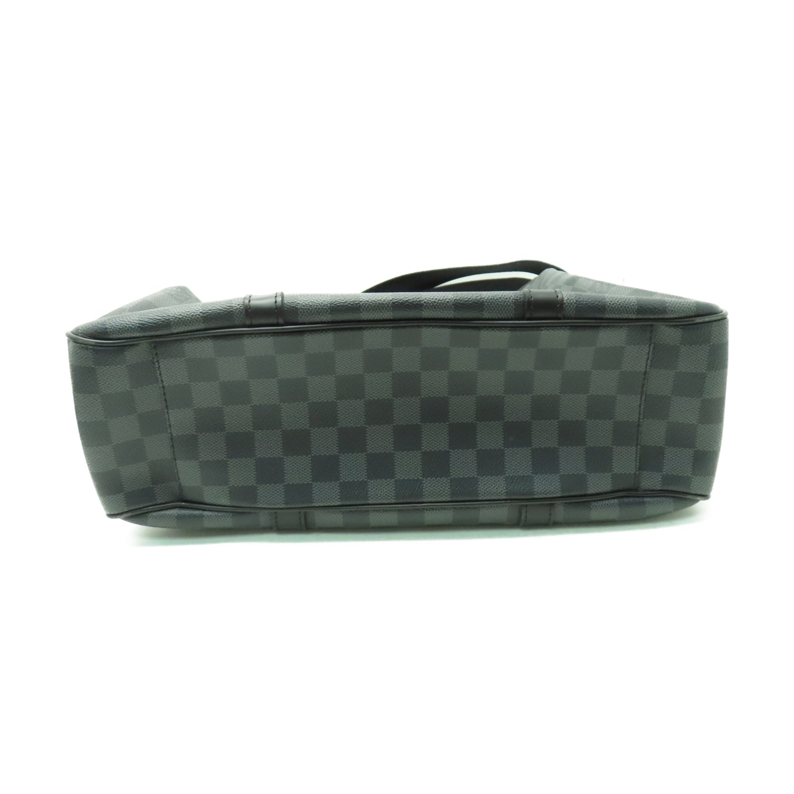 LOUIS VUITTON Damier Graphite Tadao銀扣手挽肩背兩用袋黑色