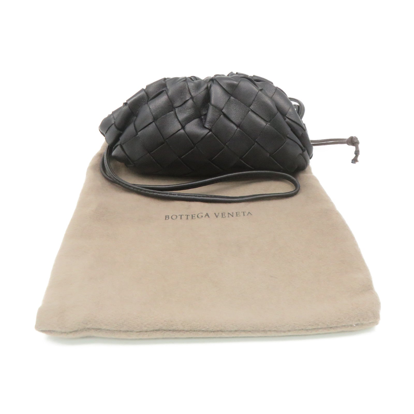 BOTTEGA VENETA Textured Leather Shoulder Bag Black