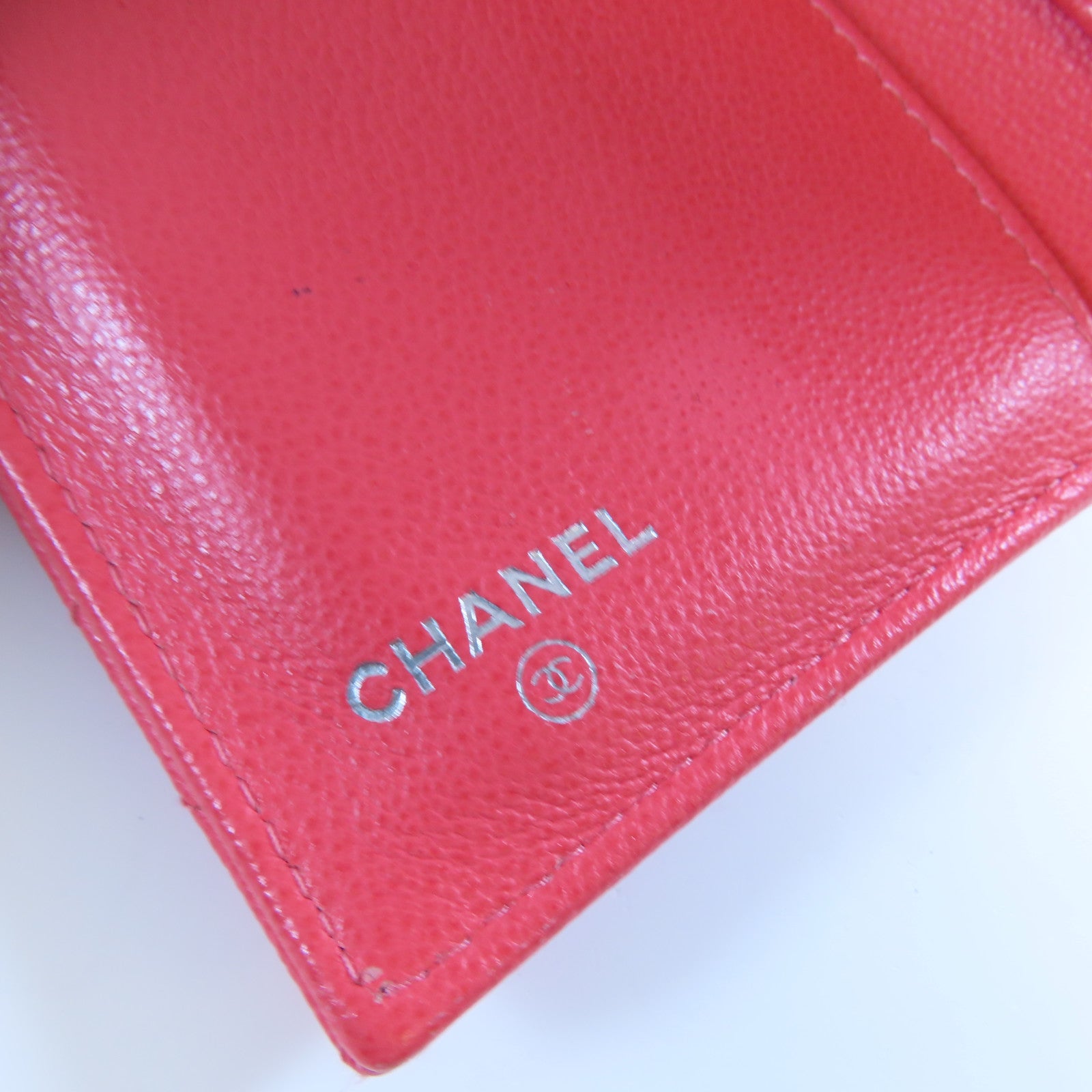 CHANEL 菱格牛皮皮革Long Wallet銀扣長錢包粉紅色