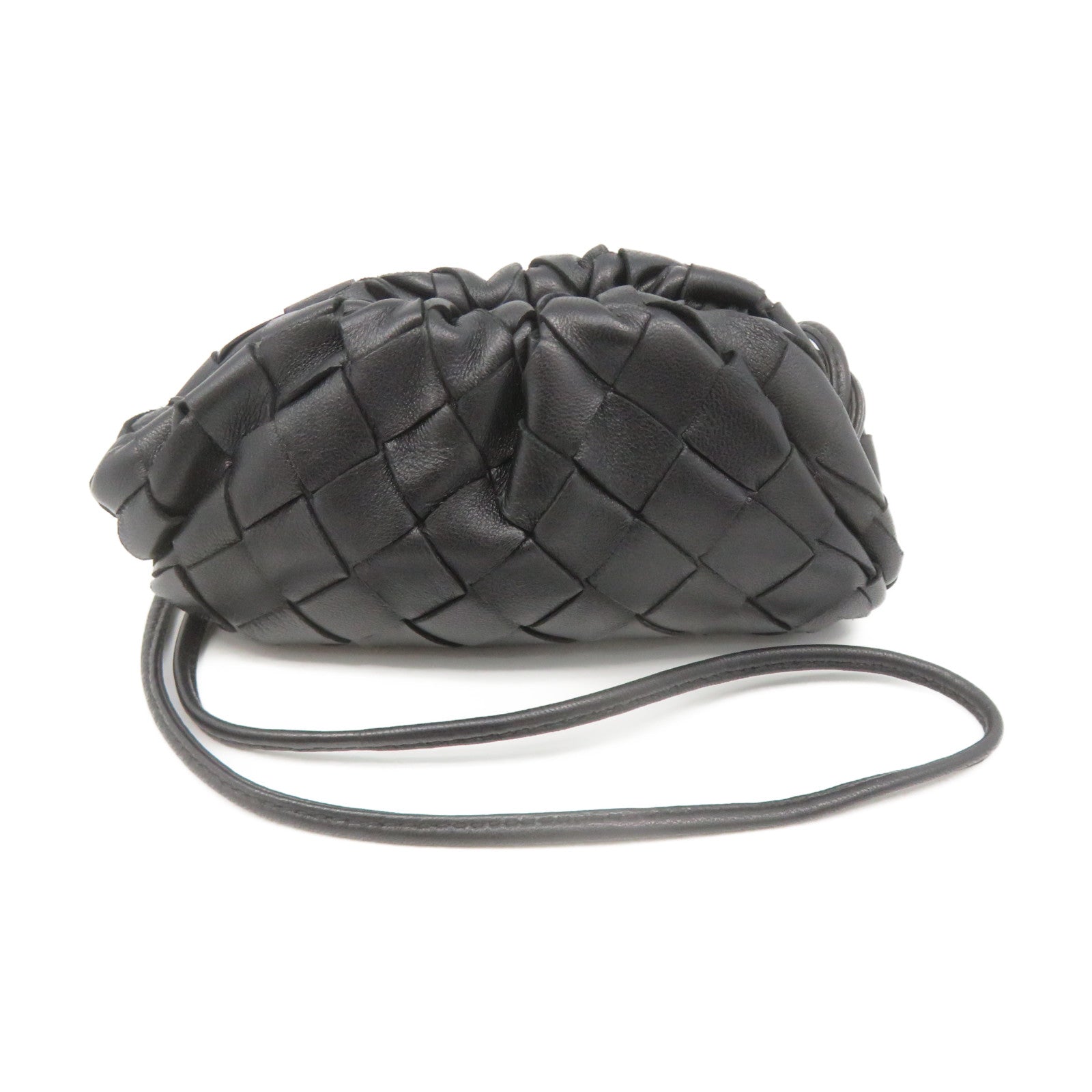 BOTTEGA VENETA Textured Leather Shoulder Bag Black
