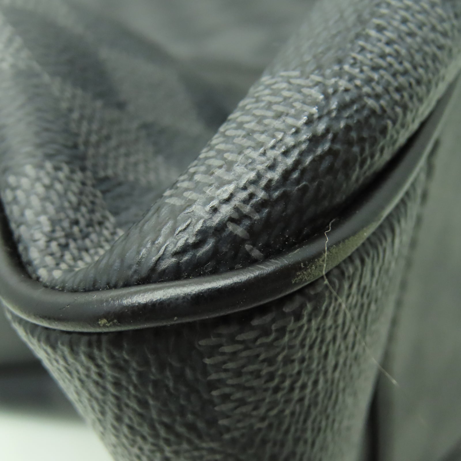 LOUIS VUITTON Damier Graphite Tadao銀扣手挽肩背兩用袋黑色