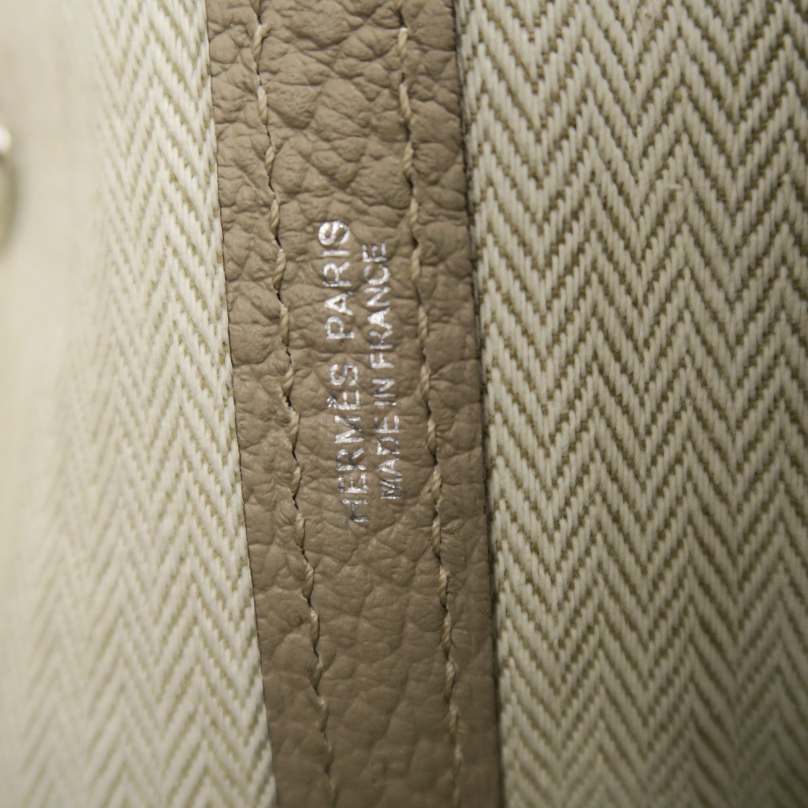 HERMES Country皮革Garden Party PM銀扣手挽袋Gris Tourterelle斑鳩灰色