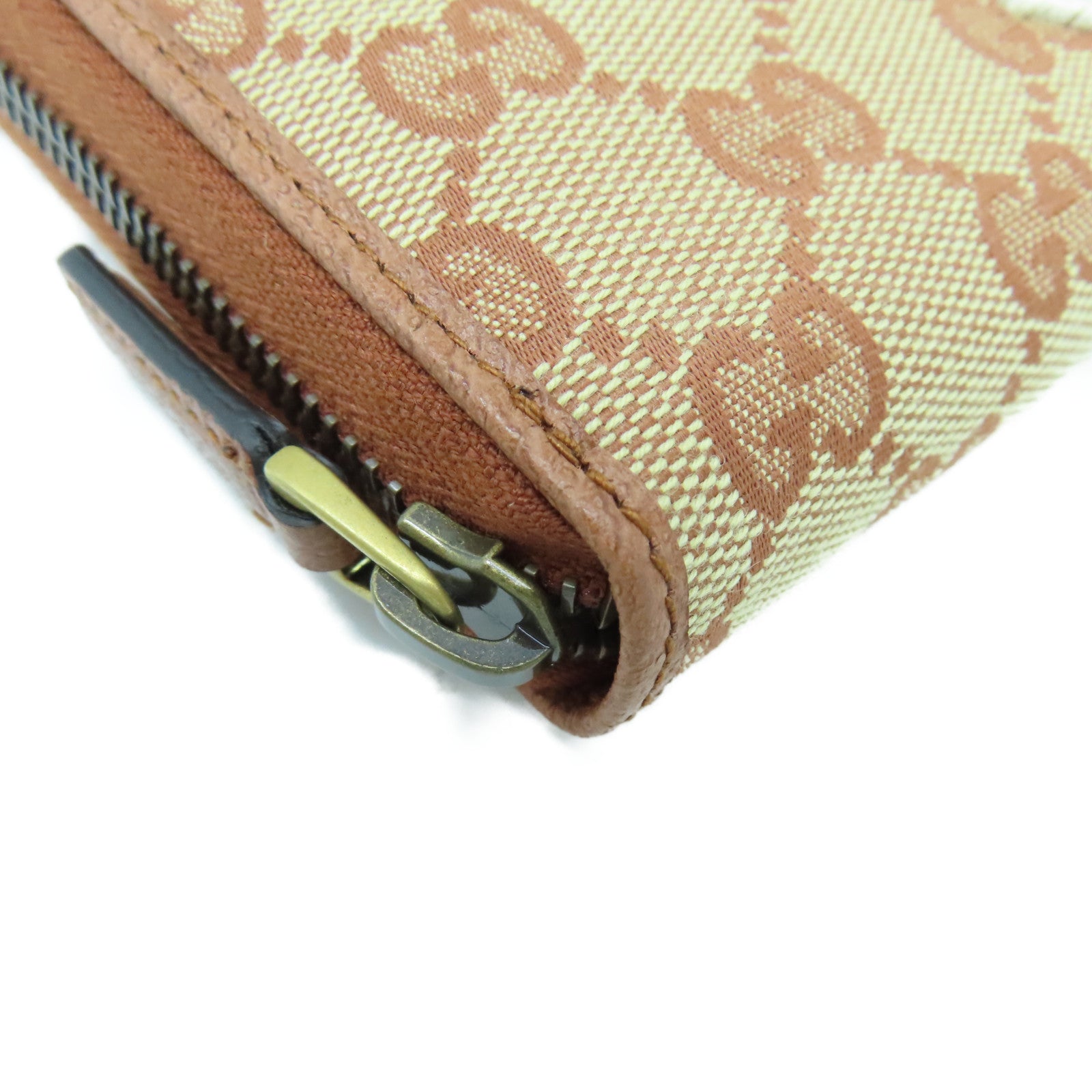 GUCCI Canvas Long Wallet Gold Buckle Long Wallet Brown