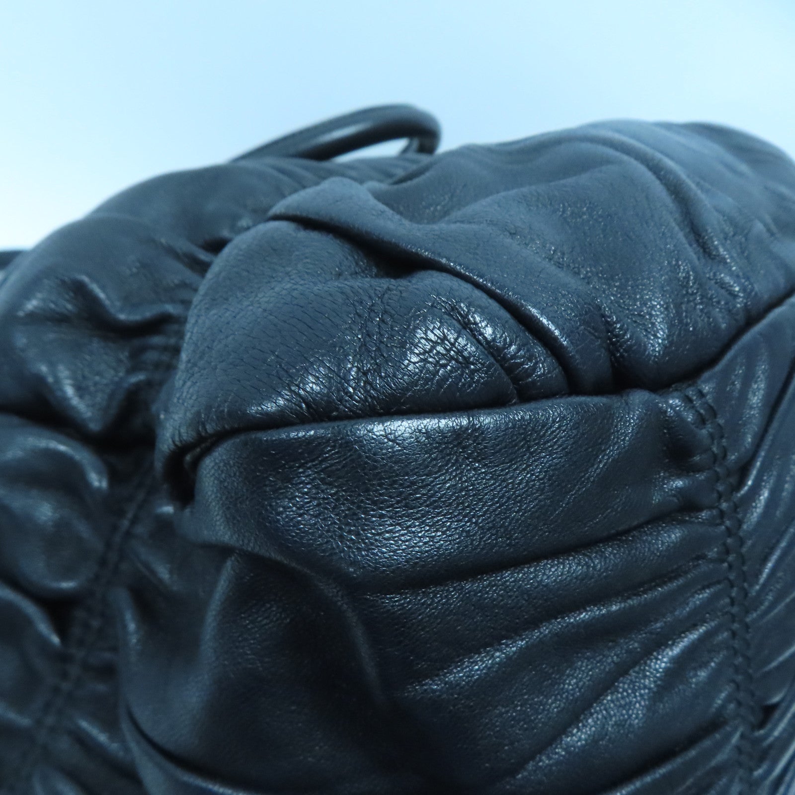 PRADA 羊皮皮革Shoulder Bag金扣手挽肩背兩用袋黑色