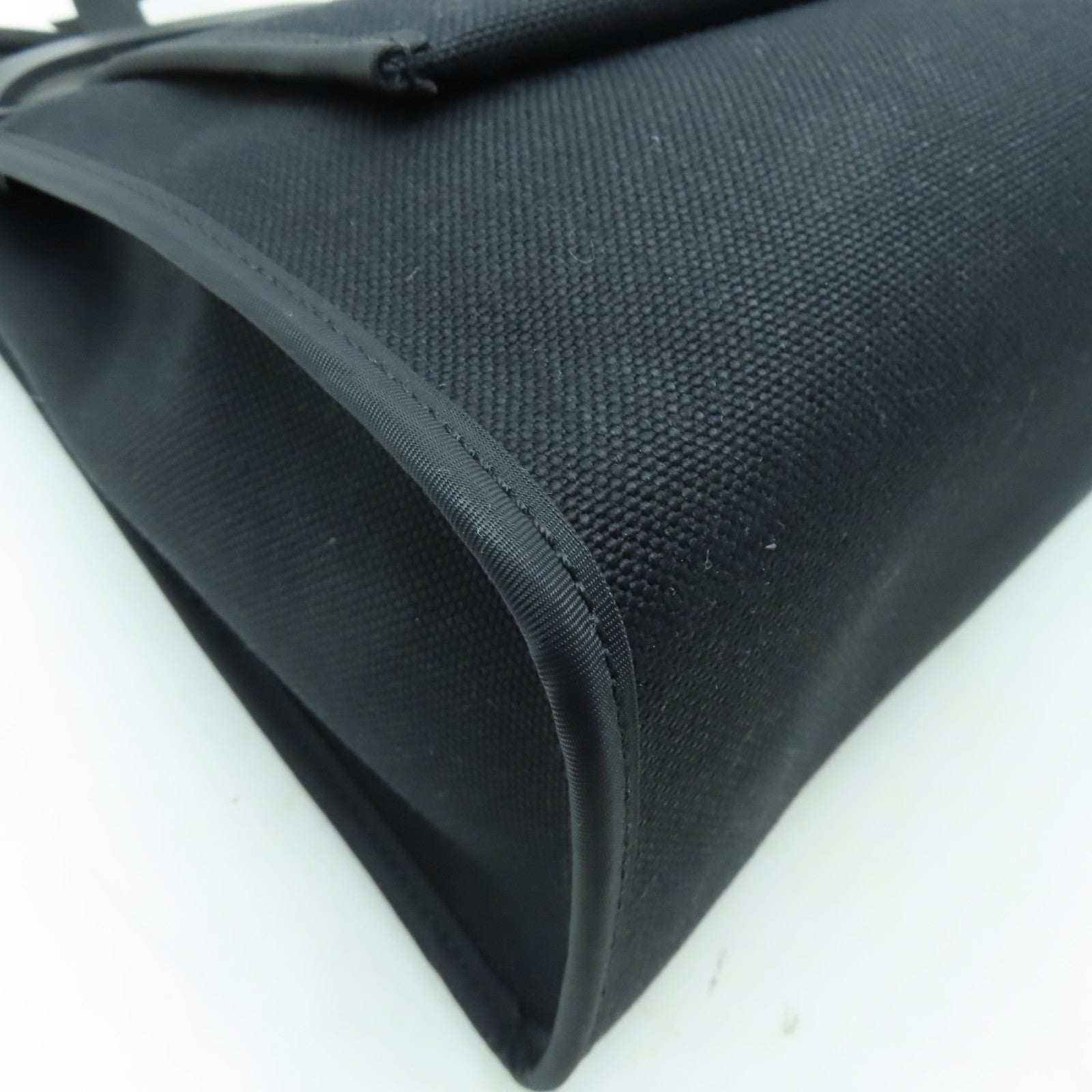 HERMES 帆布Herbag PM銀扣手挽肩背兩用袋黑色