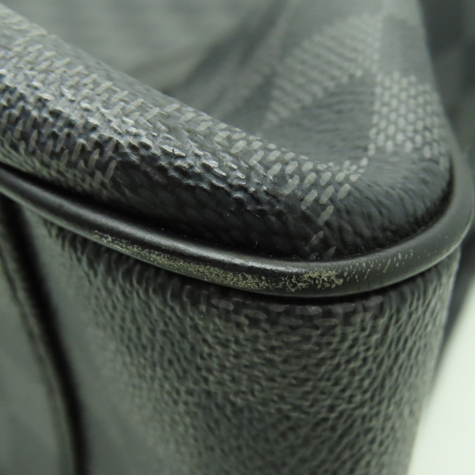 LOUIS VUITTON Damier Graphite Tadao銀扣手挽肩背兩用袋黑色